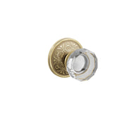Emtek Concealed Fastener Lowell Glass Knob Set With Lancaster Rosette