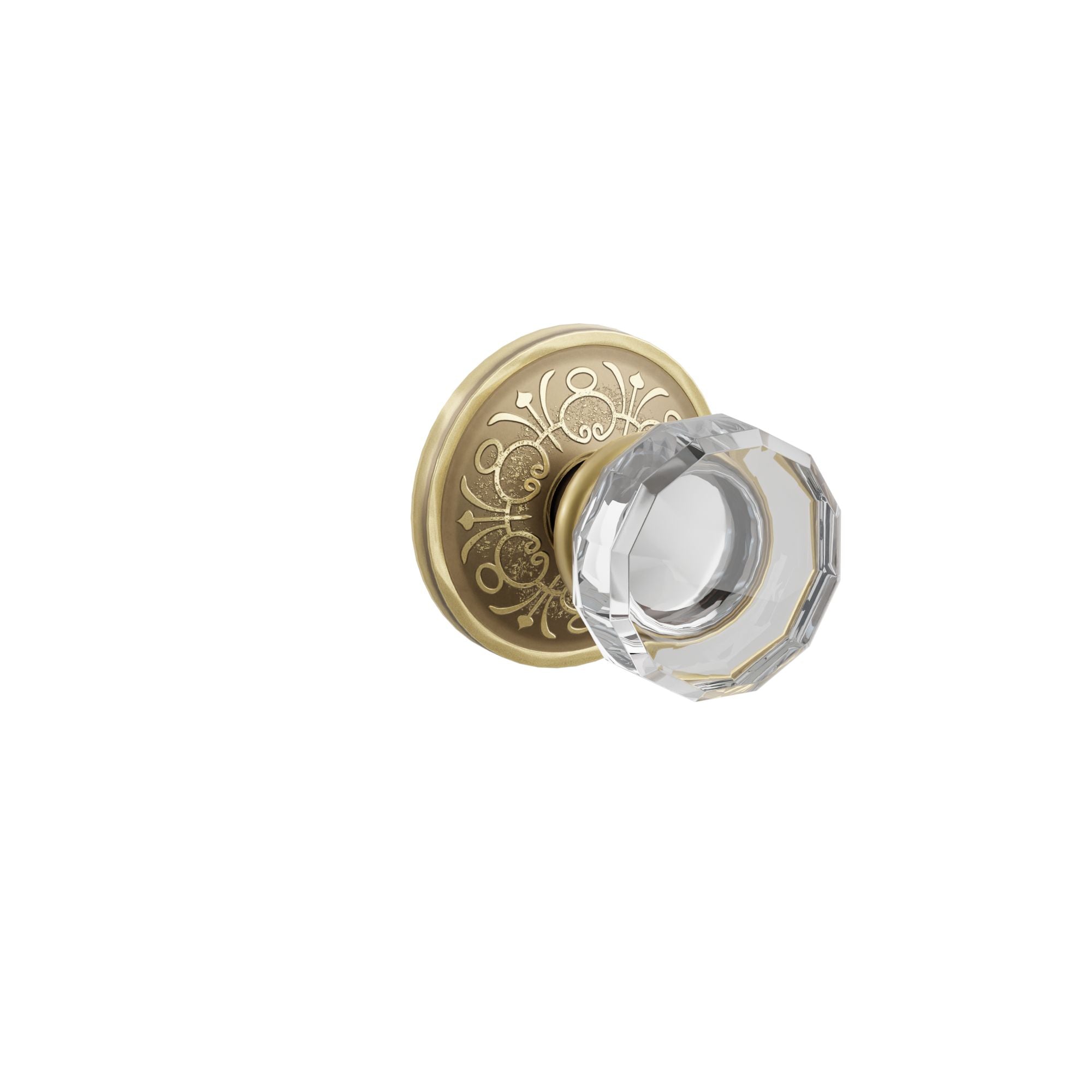 Emtek Concealed Fastener Lowell Glass Knob Set With Lancaster Rosette