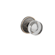 Emtek Modern Disc Glass Knob Set with Lancaster Rosette