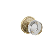 Emtek Concealed Fastener Modern Disc Glass Knob Set With Lancaster Rosette