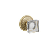 Emtek Concealed Fastener Modern Square Glass Knob Set With Lancaster Rosette
