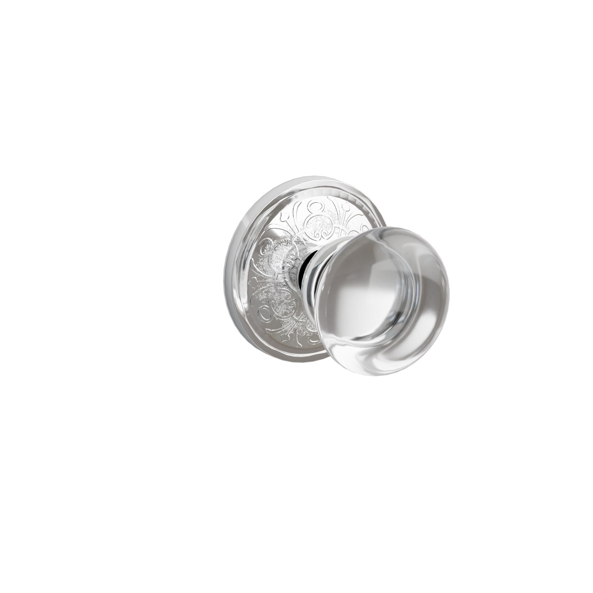 Emtek Concealed Fastener Providence Glass Knob Set with Lancaster Rosette