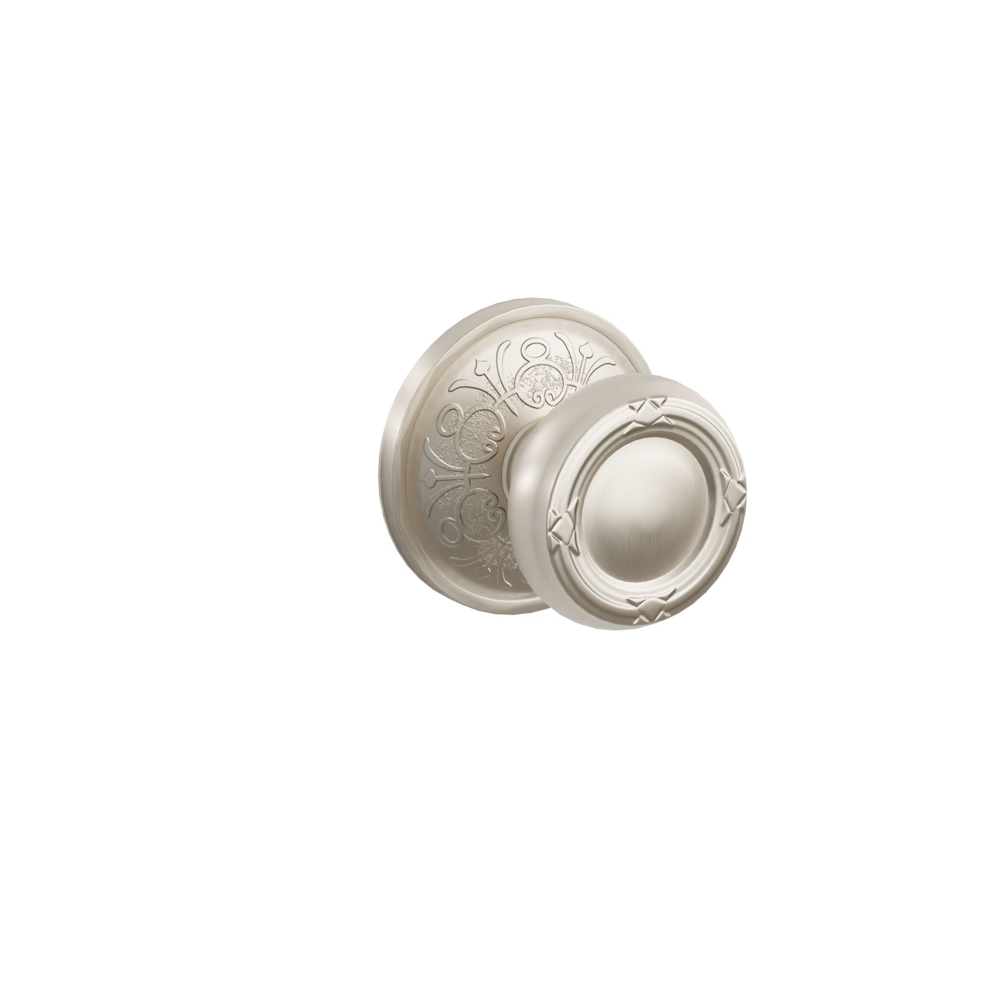 Emtek Concealed Fastener Ribbon & Reed Knob Set With Lancaster Rosette