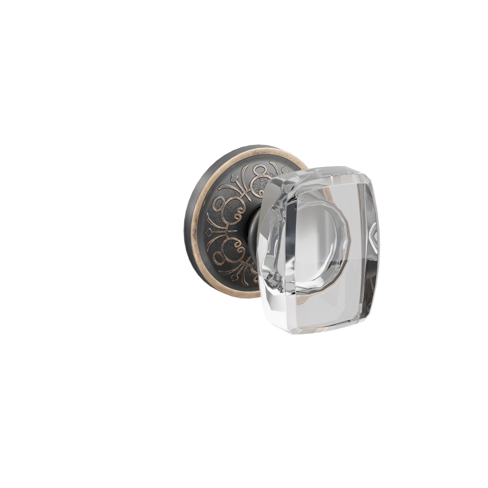 Emtek Concealed Fastener Windsor Glass Knob Set With Lancaster Rosette