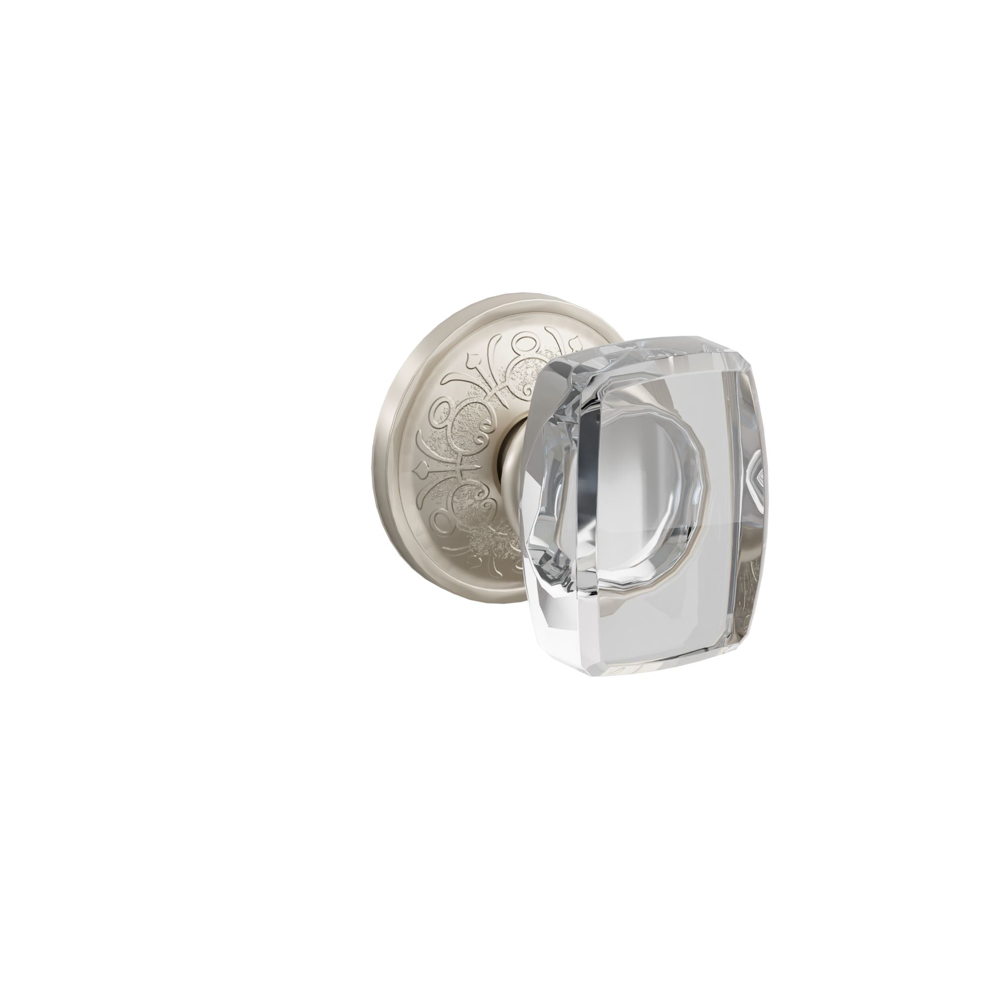 Emtek Concealed Fastener Windsor Glass Knob Set With Lancaster Rosette