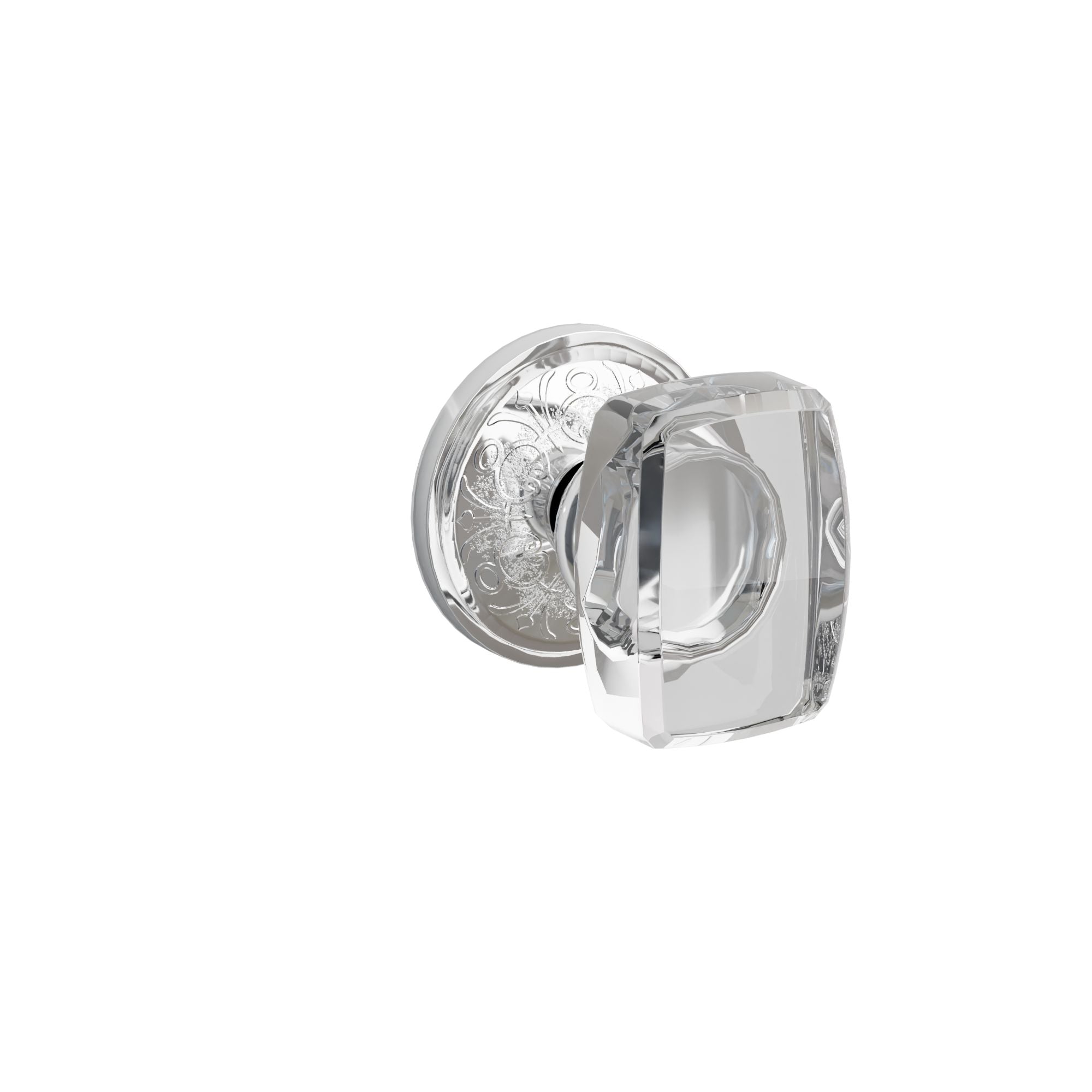 Emtek Concealed Fastener Windsor Glass Knob Set With Lancaster Rosette