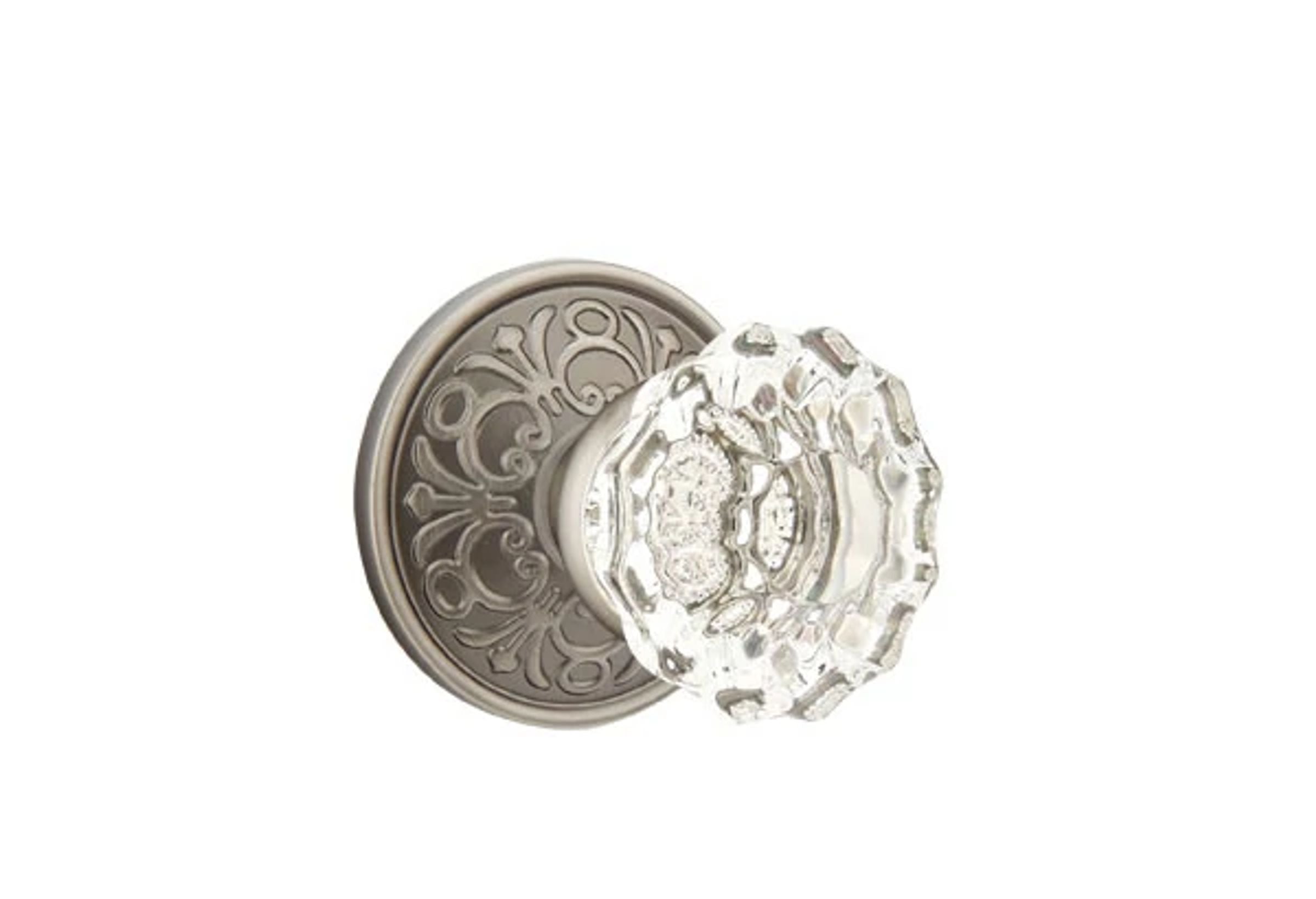 Emtek Astoria Glass Knob Set with Lancaster Rosette