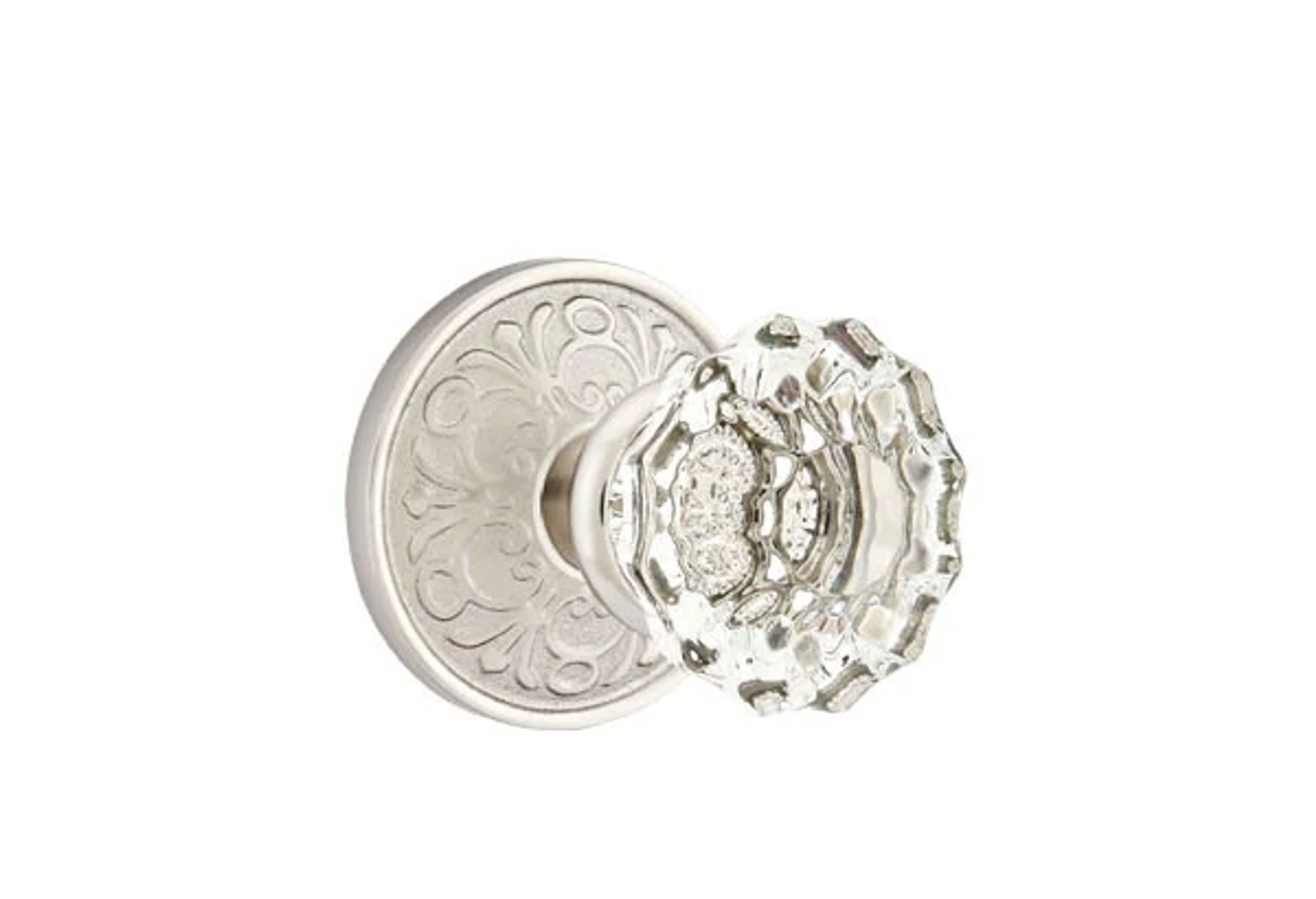 Emtek Astoria Glass Knob Set with Lancaster Rosette
