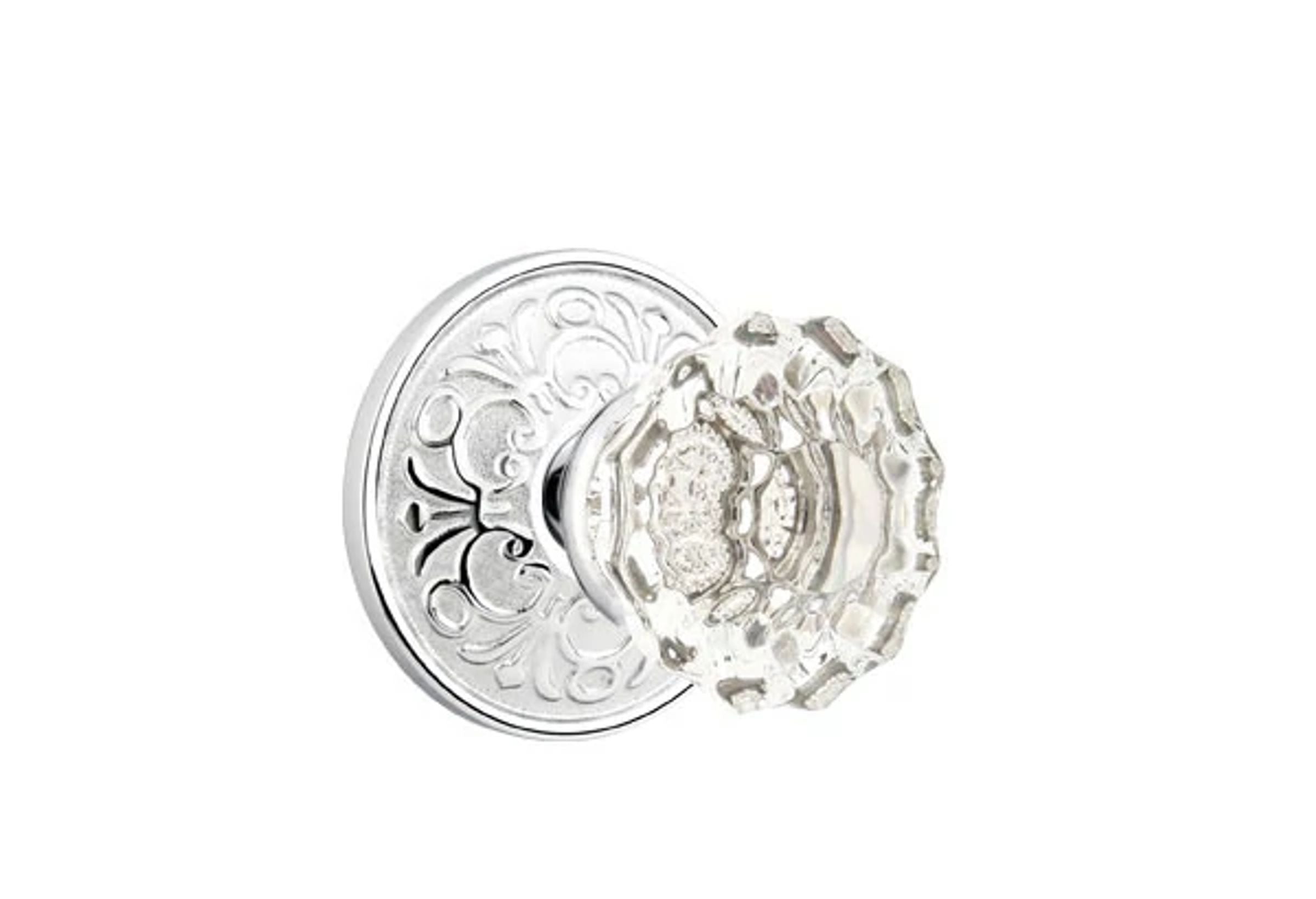 Emtek Astoria Glass Knob Set with Lancaster Rosette