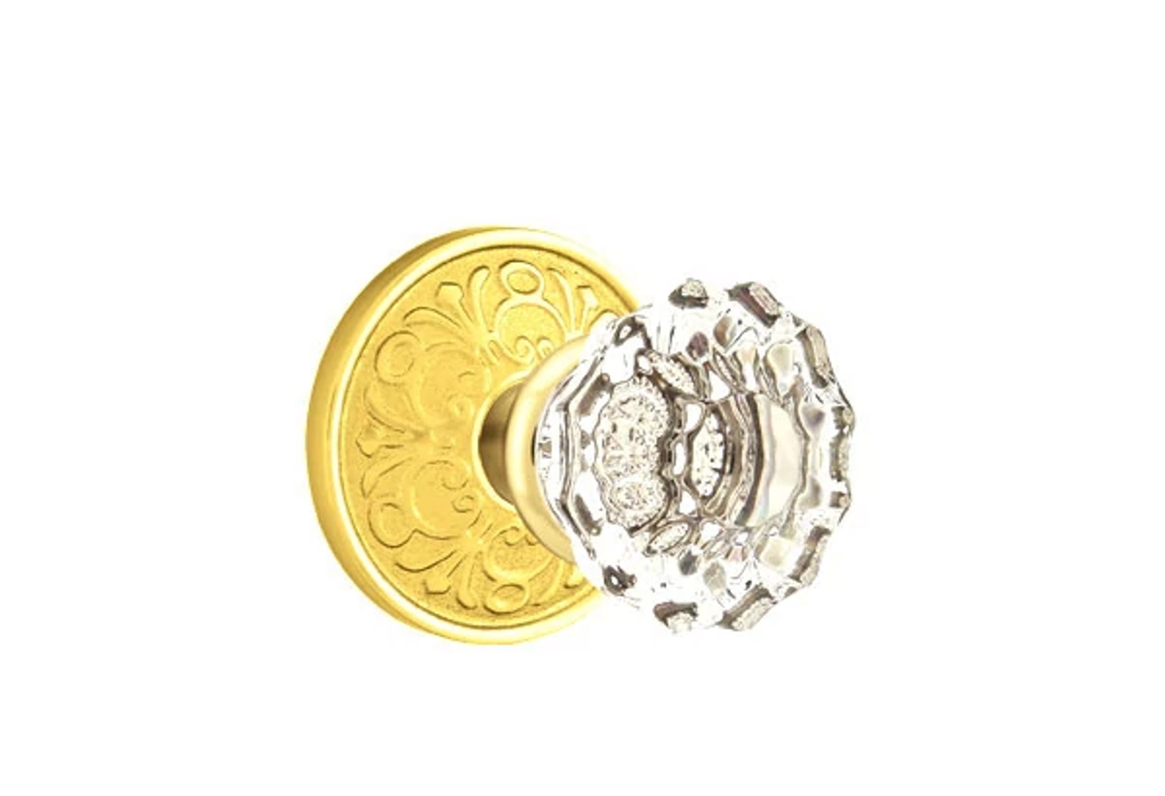 Emtek Astoria Glass Knob Set with Lancaster Rosette