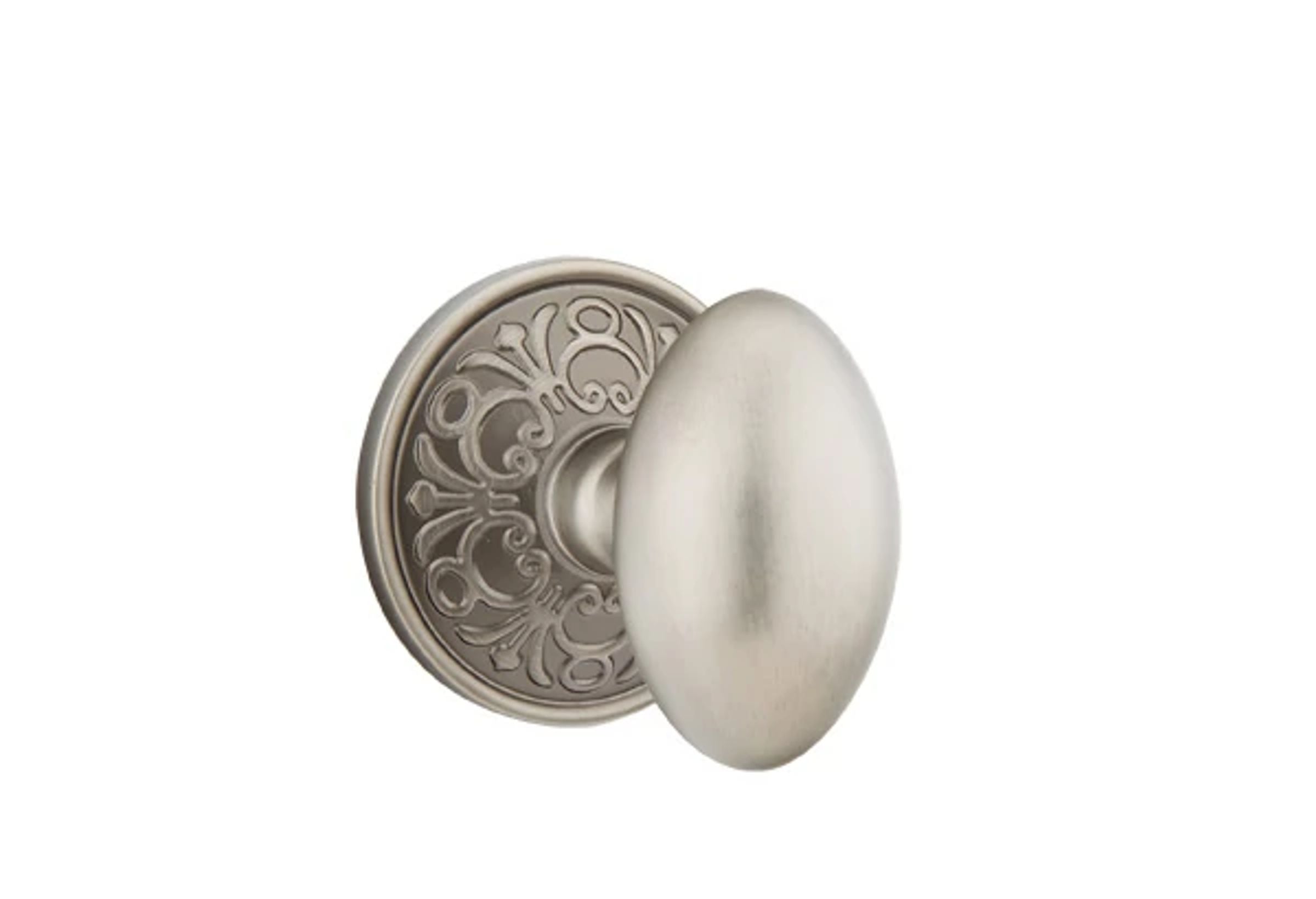 Emtek Egg Knob Set with Lancaster Rosette