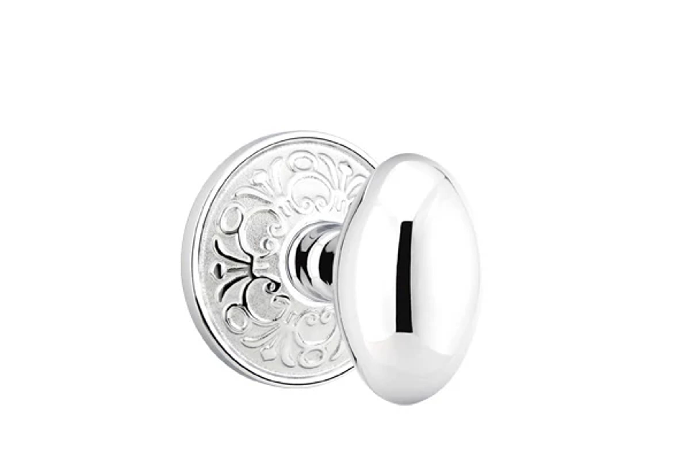 Emtek Egg Knob Set with Lancaster Rosette
