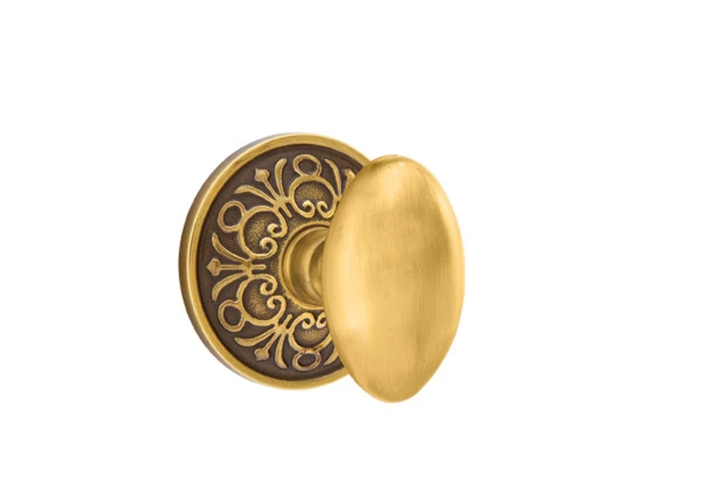Emtek Egg Knob Set with Lancaster Rosette