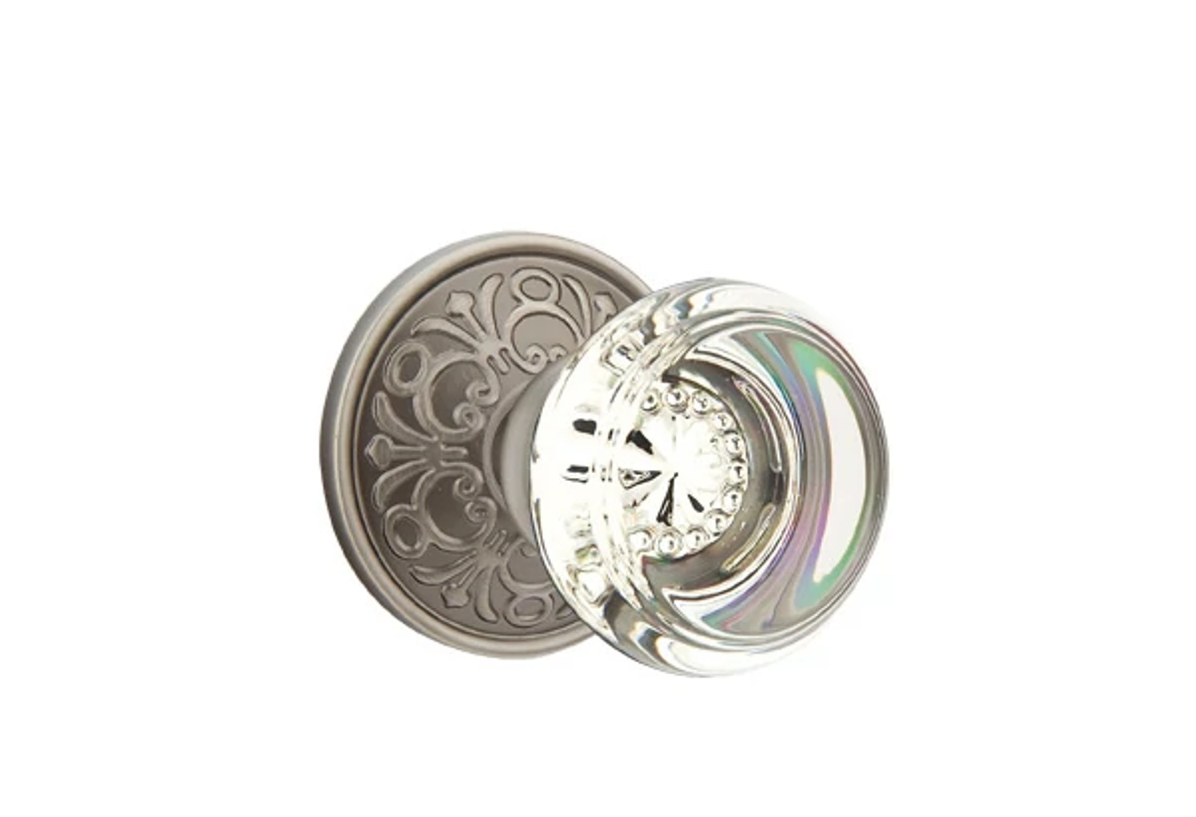 Emtek Concealed Fastener Georgetown Glass Knob Set with Lancaster Rosette