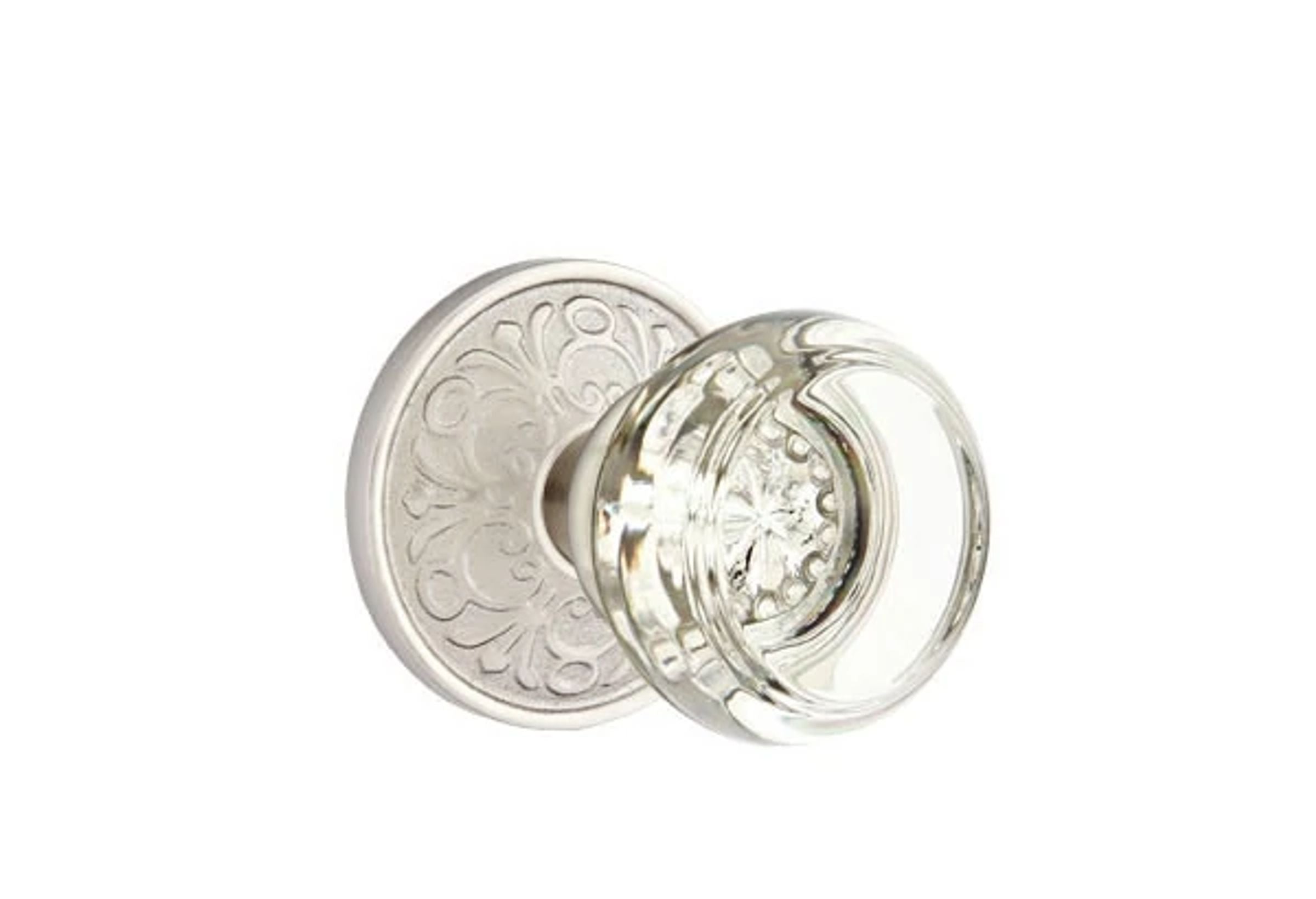 Emtek Concealed Fastener Georgetown Glass Knob Set with Lancaster Rosette