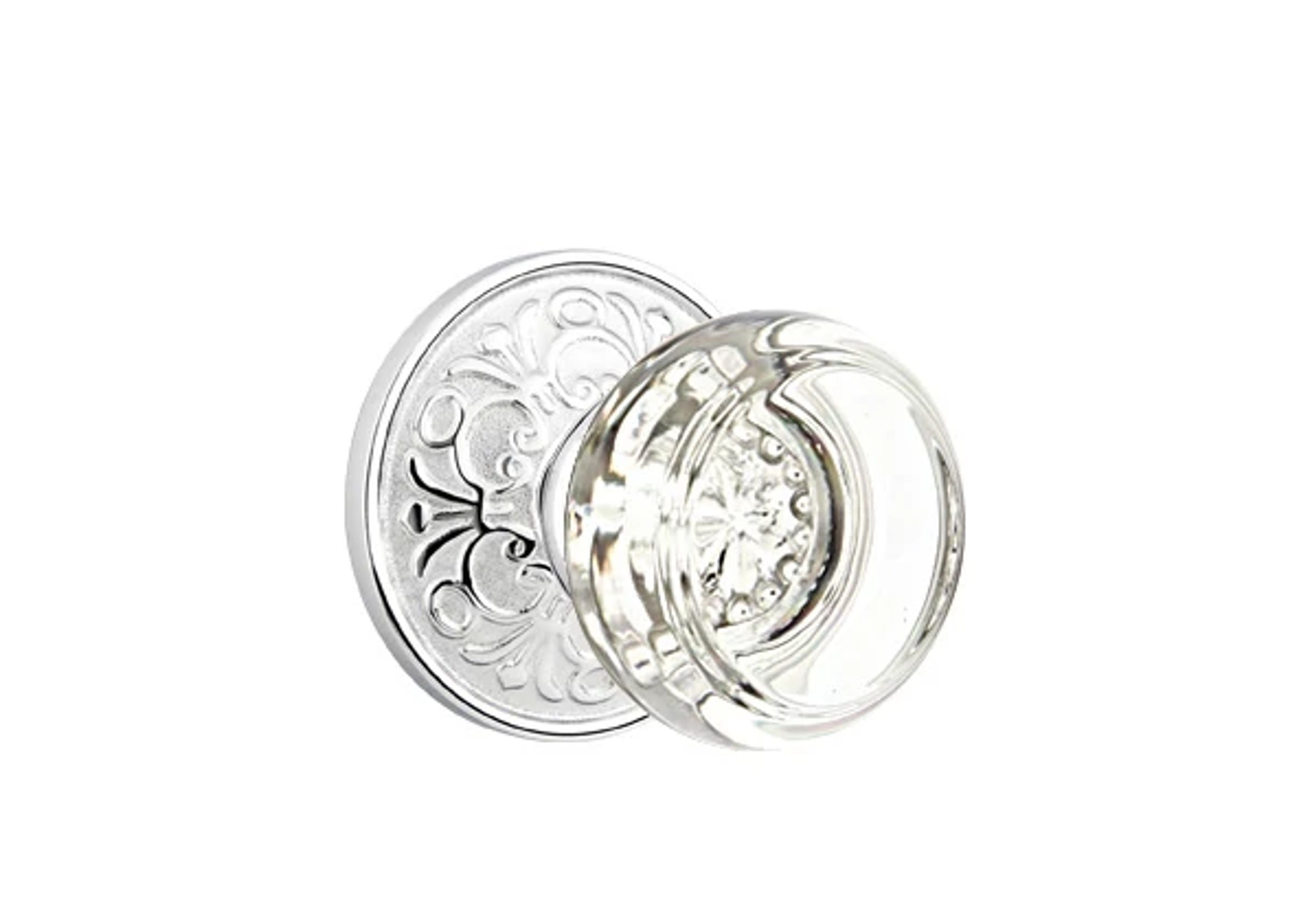 Emtek Concealed Fastener Georgetown Glass Knob Set with Lancaster Rosette