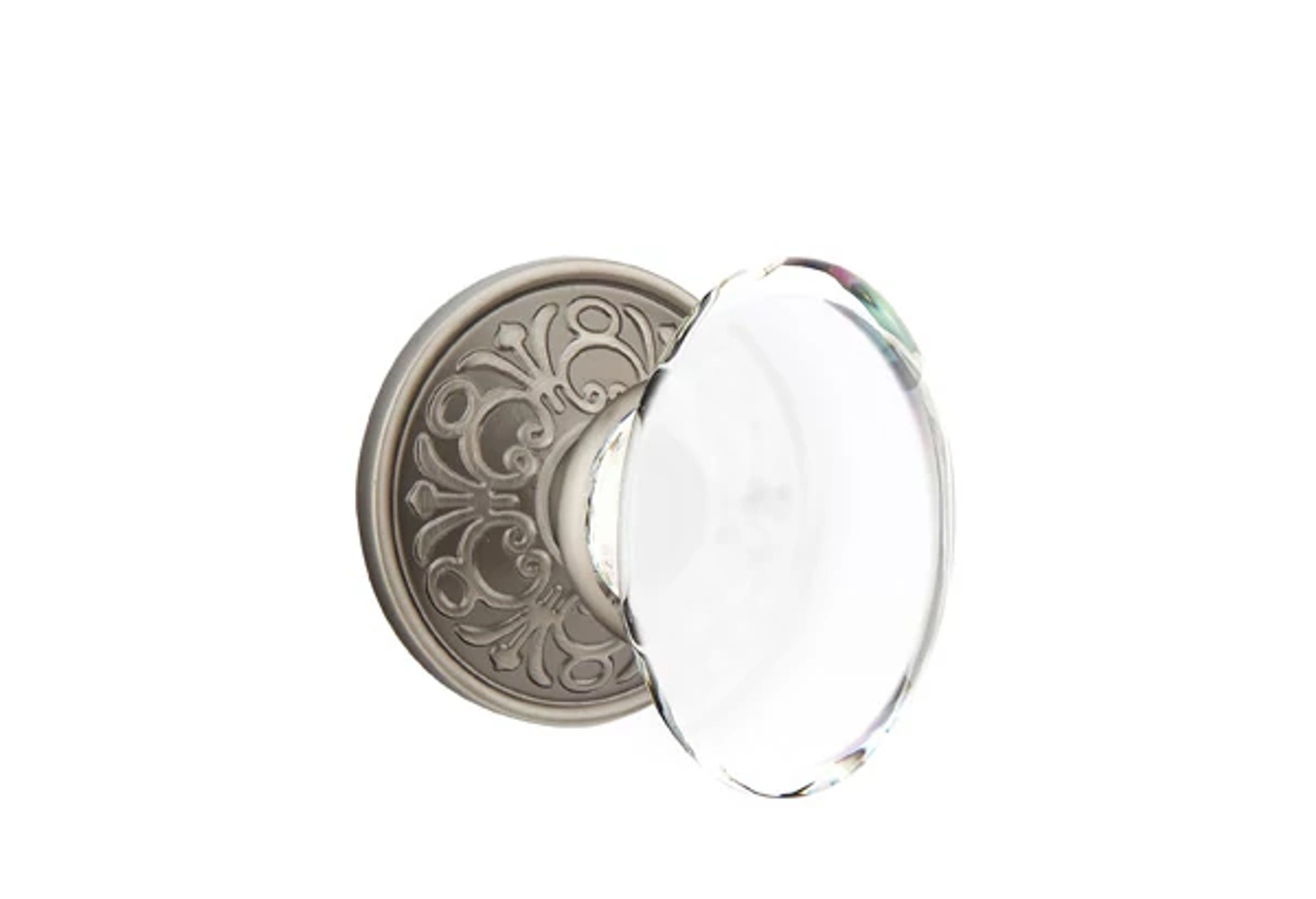 Emtek Hampton Glass Knob Set with Lancaster Rosette