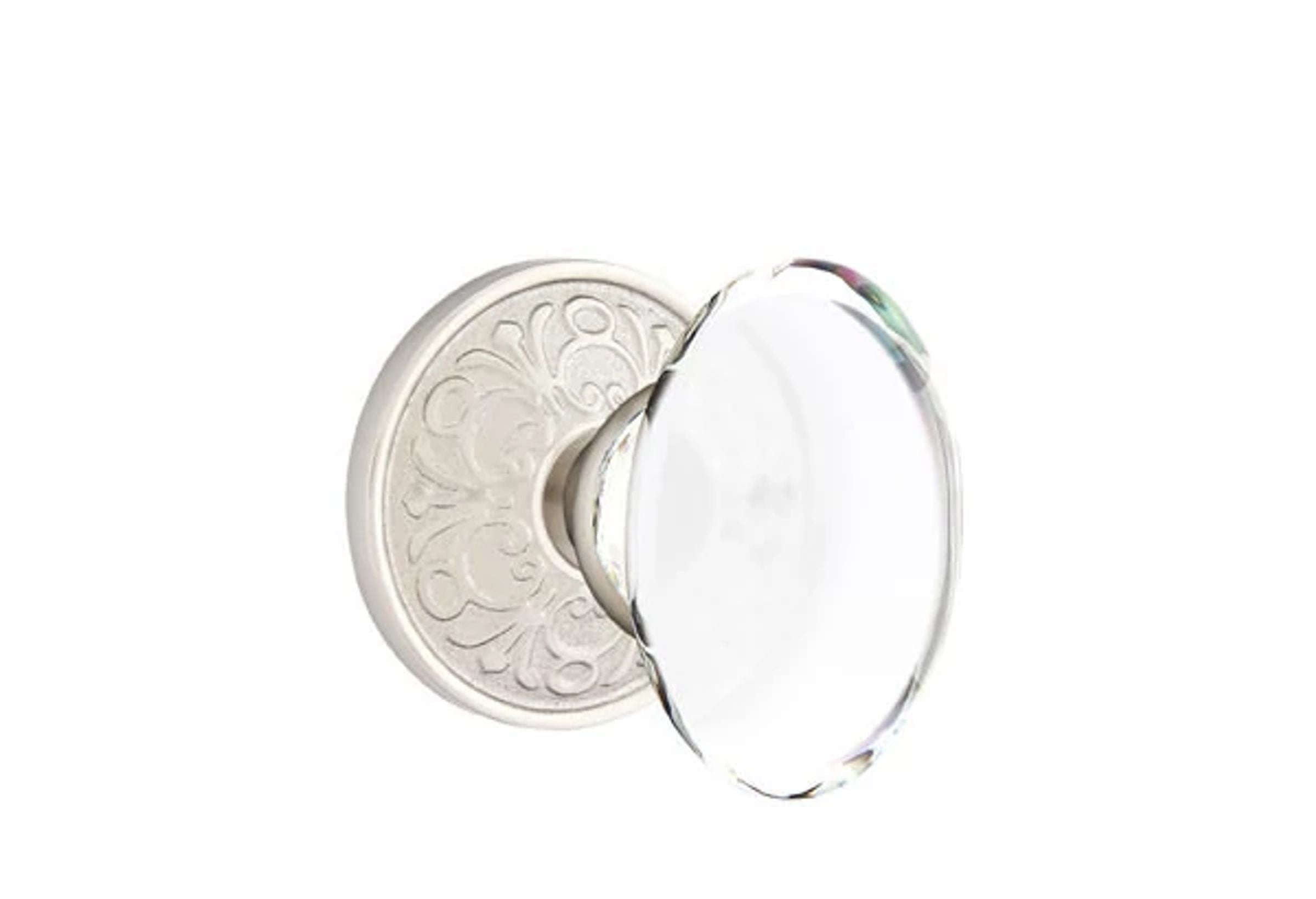Emtek Hampton Glass Knob Set with Lancaster Rosette