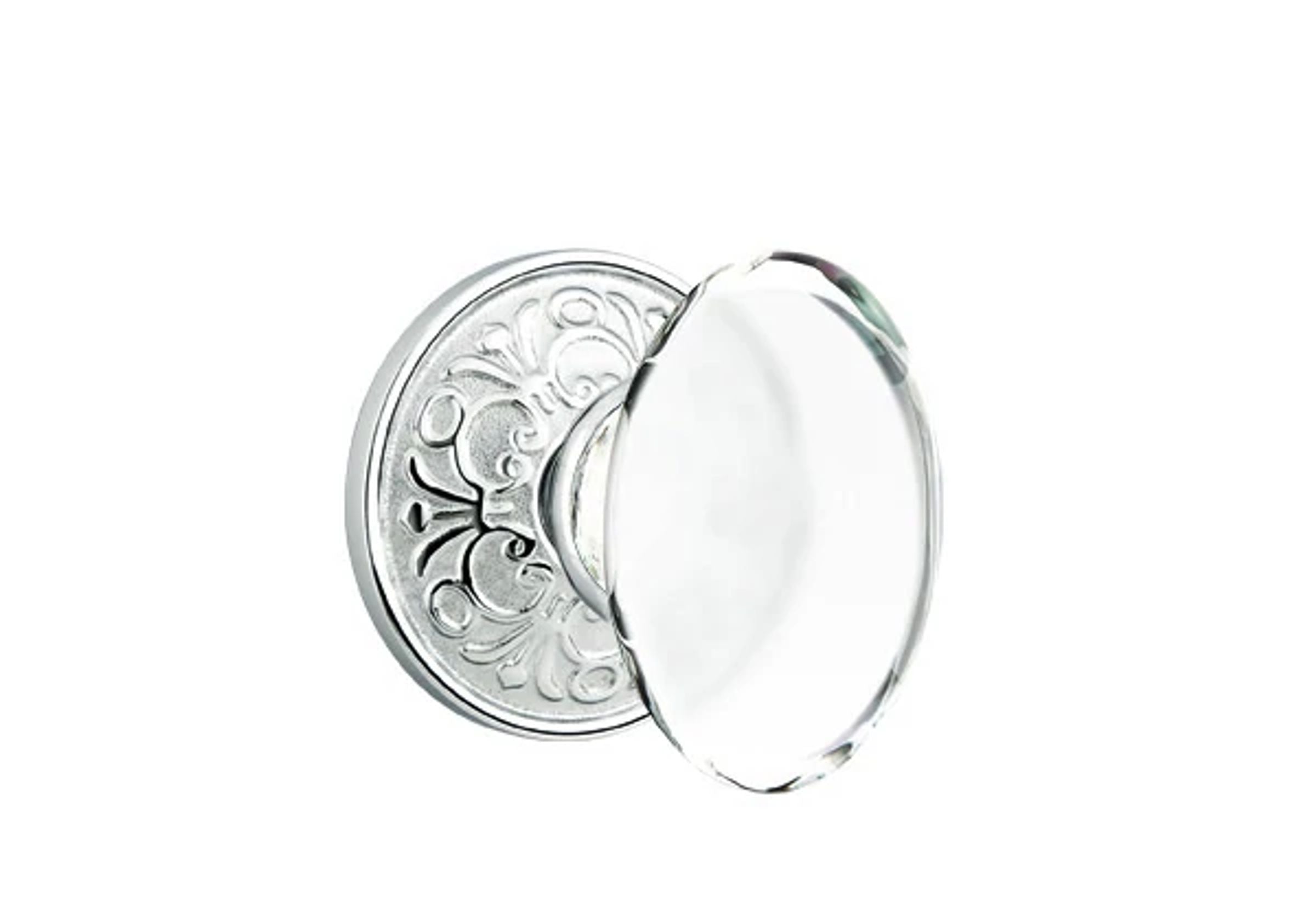Emtek Concealed Fastener Hampton Glass Knob Set with Lancaster Rosette