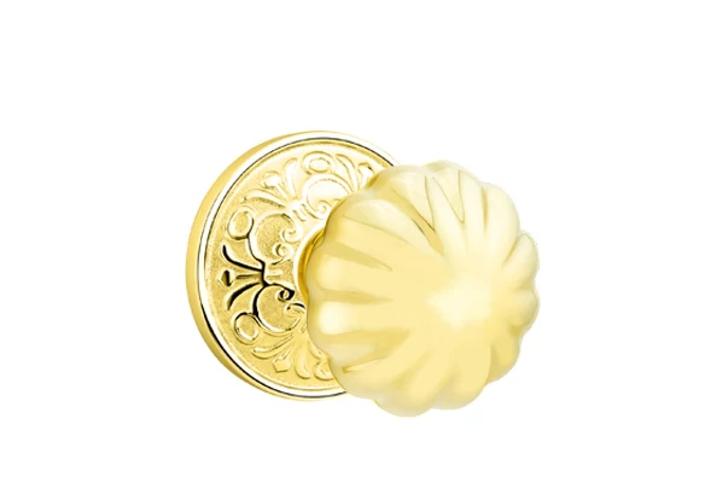 Emtek Melon Knob Set with Lancaster Rosette