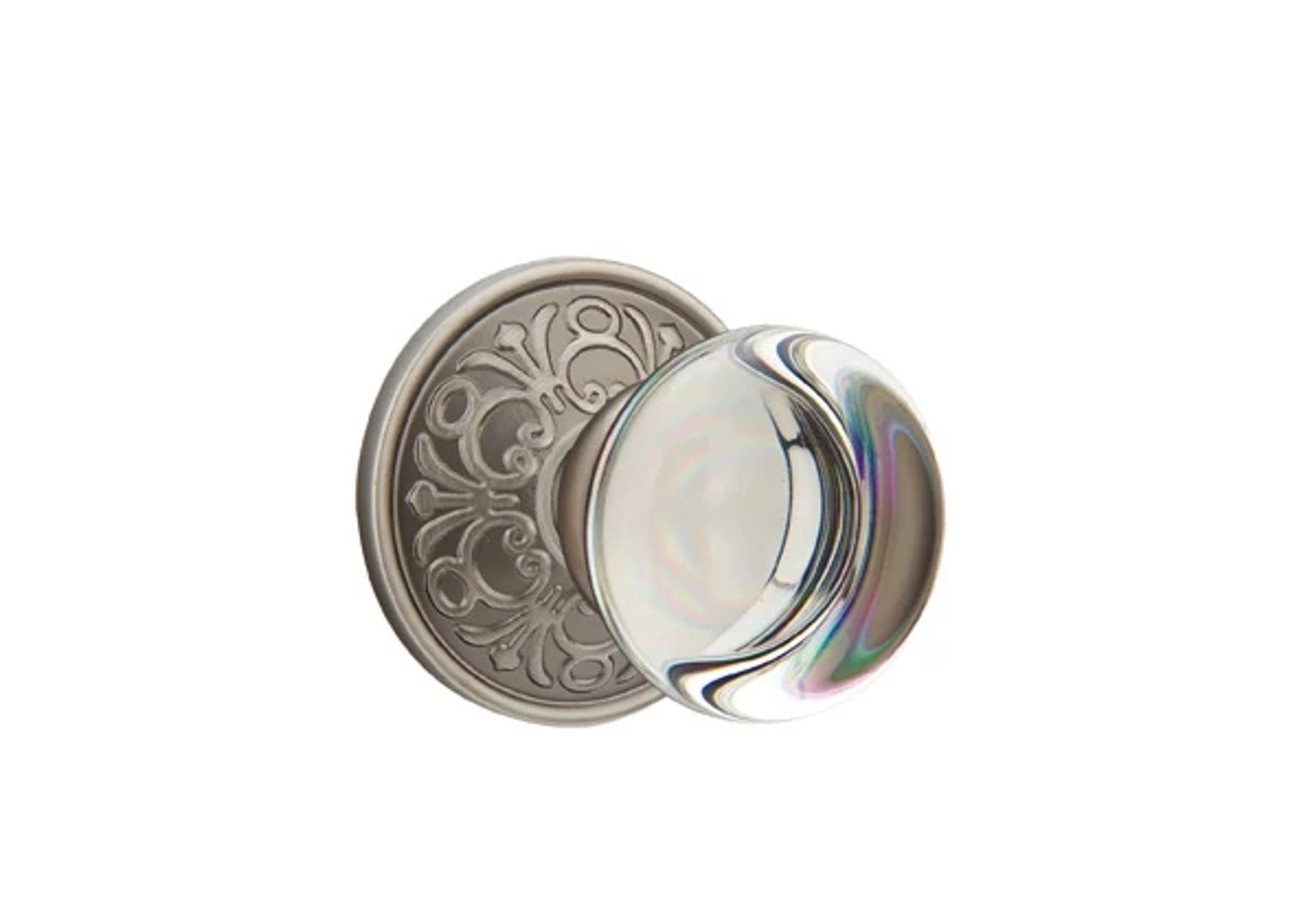 Emtek Providence Glass Knob Set with Lancaster Rosette