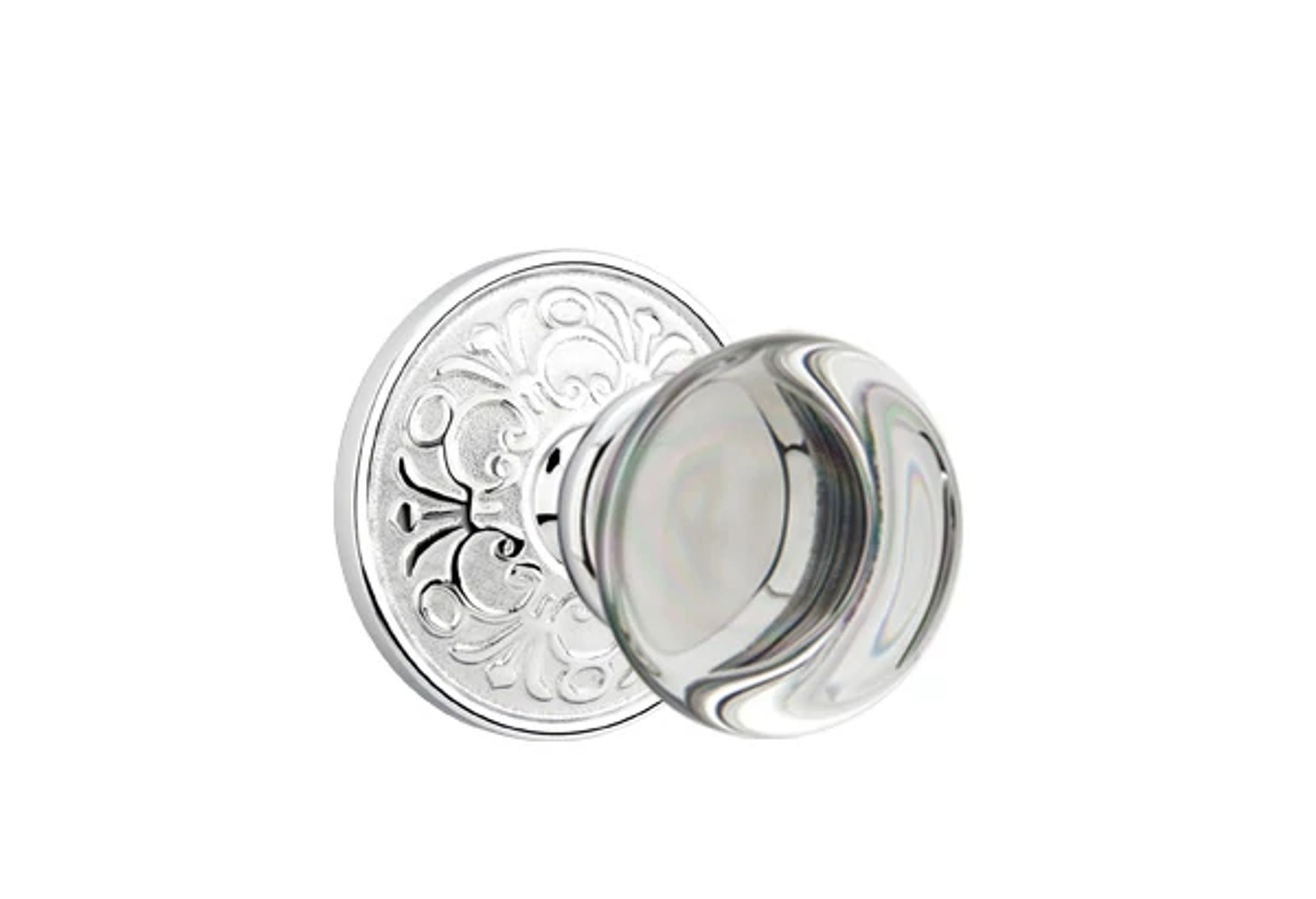 Emtek Providence Glass Knob Set with Lancaster Rosette