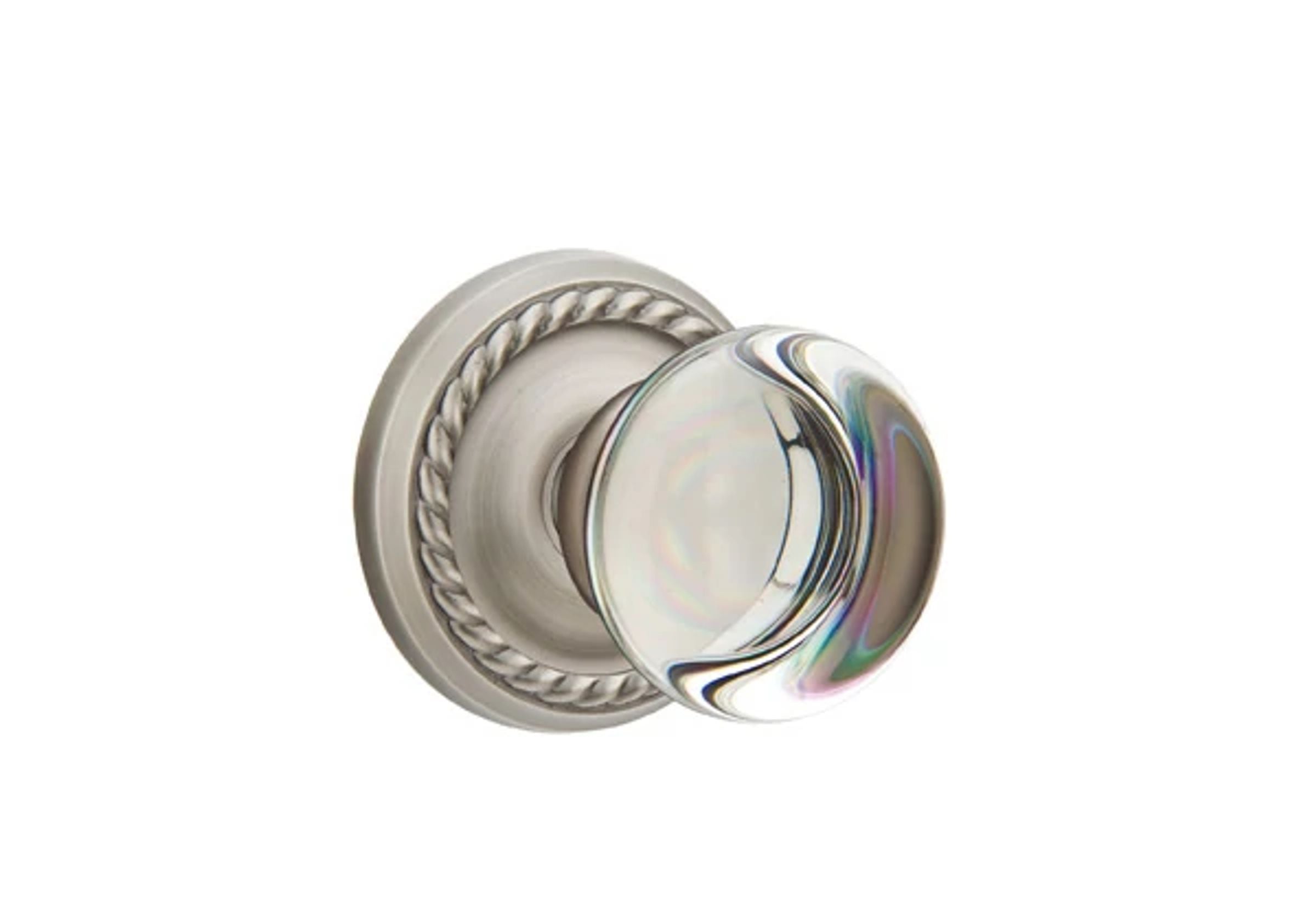 Emtek Concealed Fastener Providence Glass Knob Set with Rope Rosette