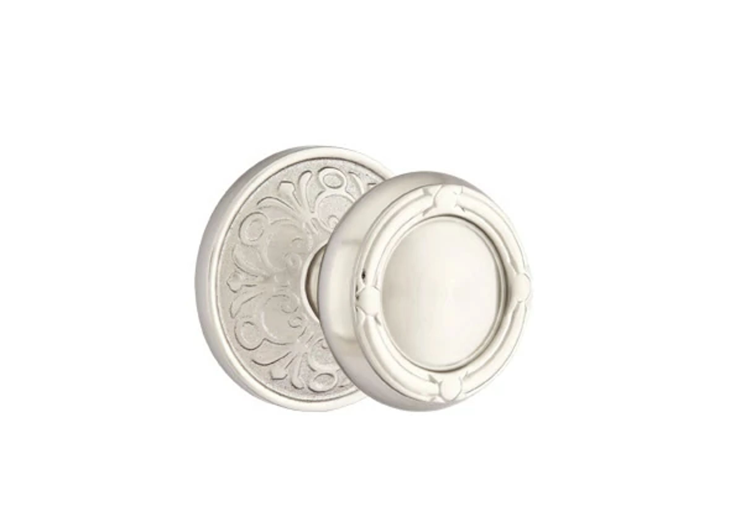 Emtek Ribbon & Reed Knob Set with Lancaster Rosette