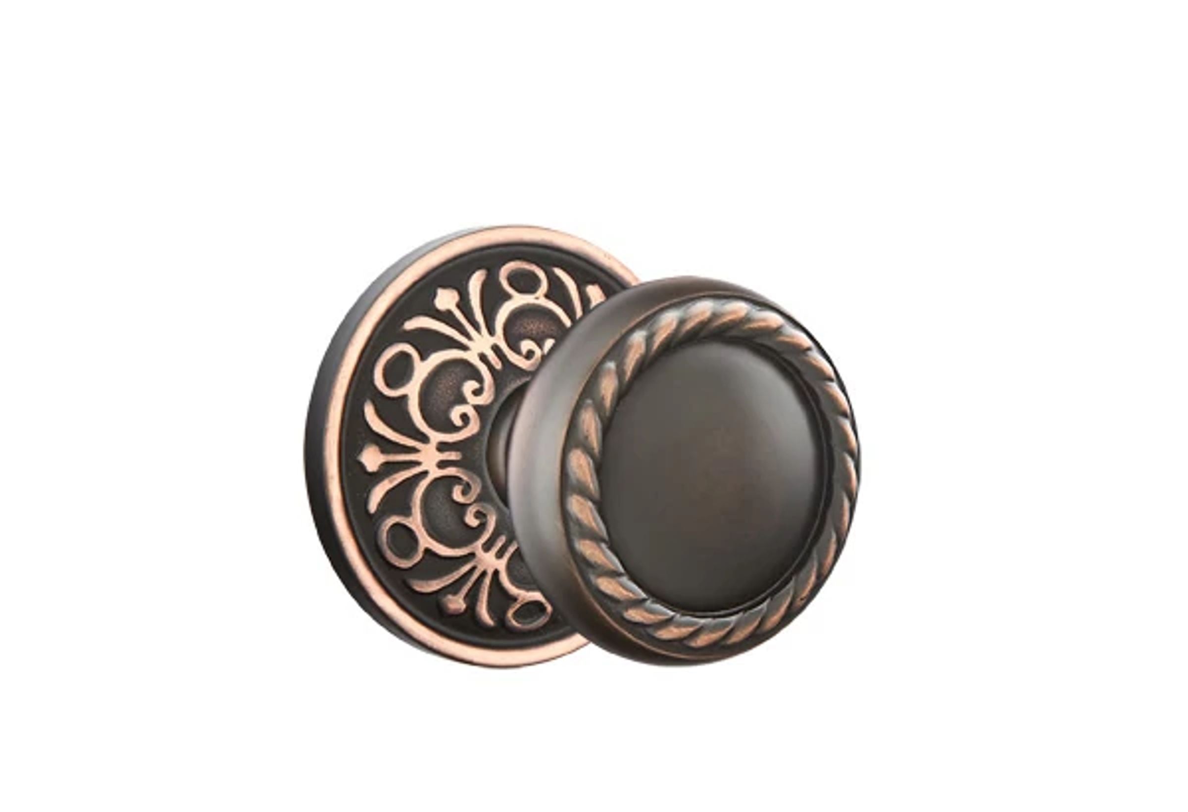 Emtek Concealed Fastener Rope Knob Set with Lancaster Rosette