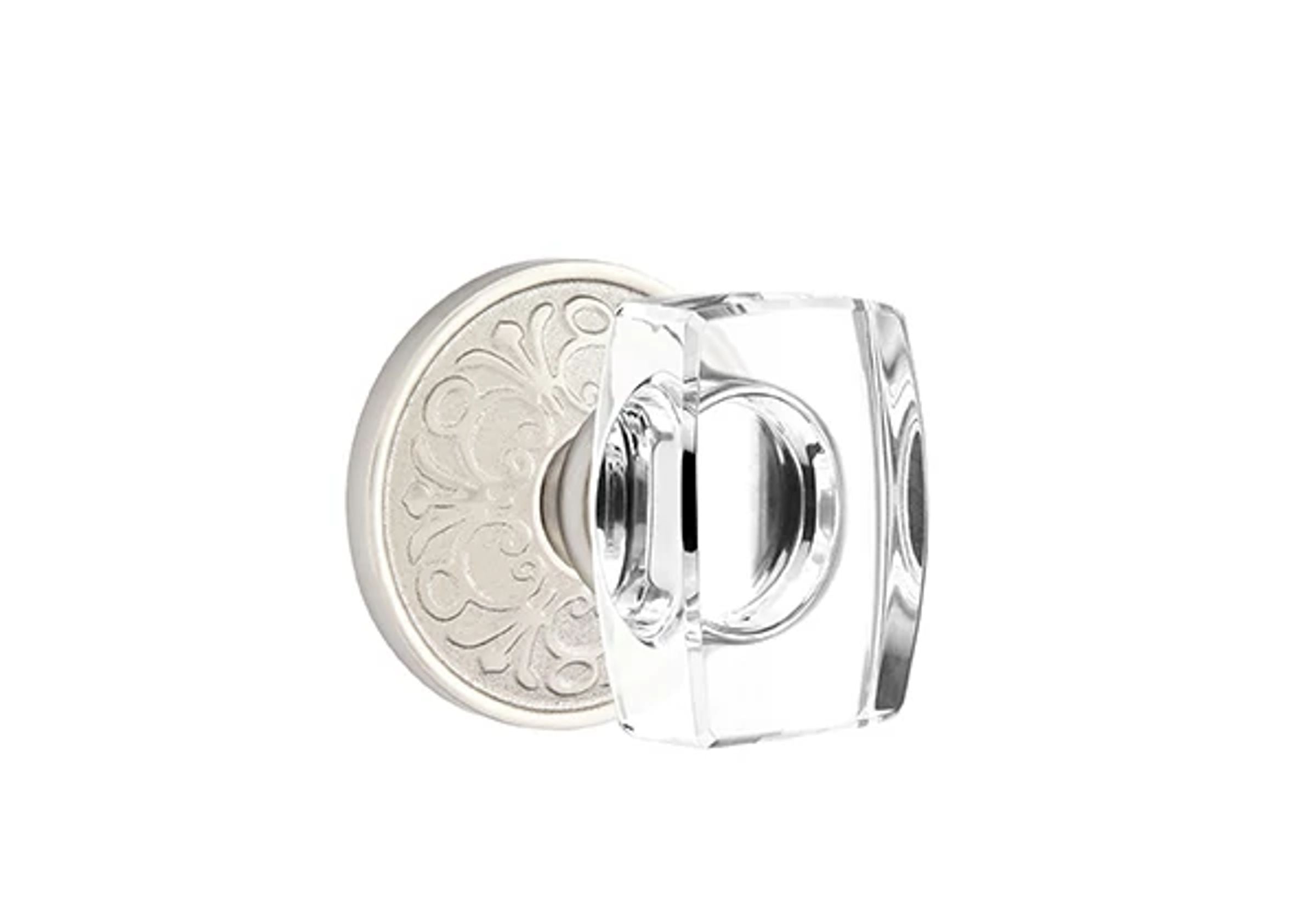 Emtek Windsor Glass Knob Set with Lancaster Rosette