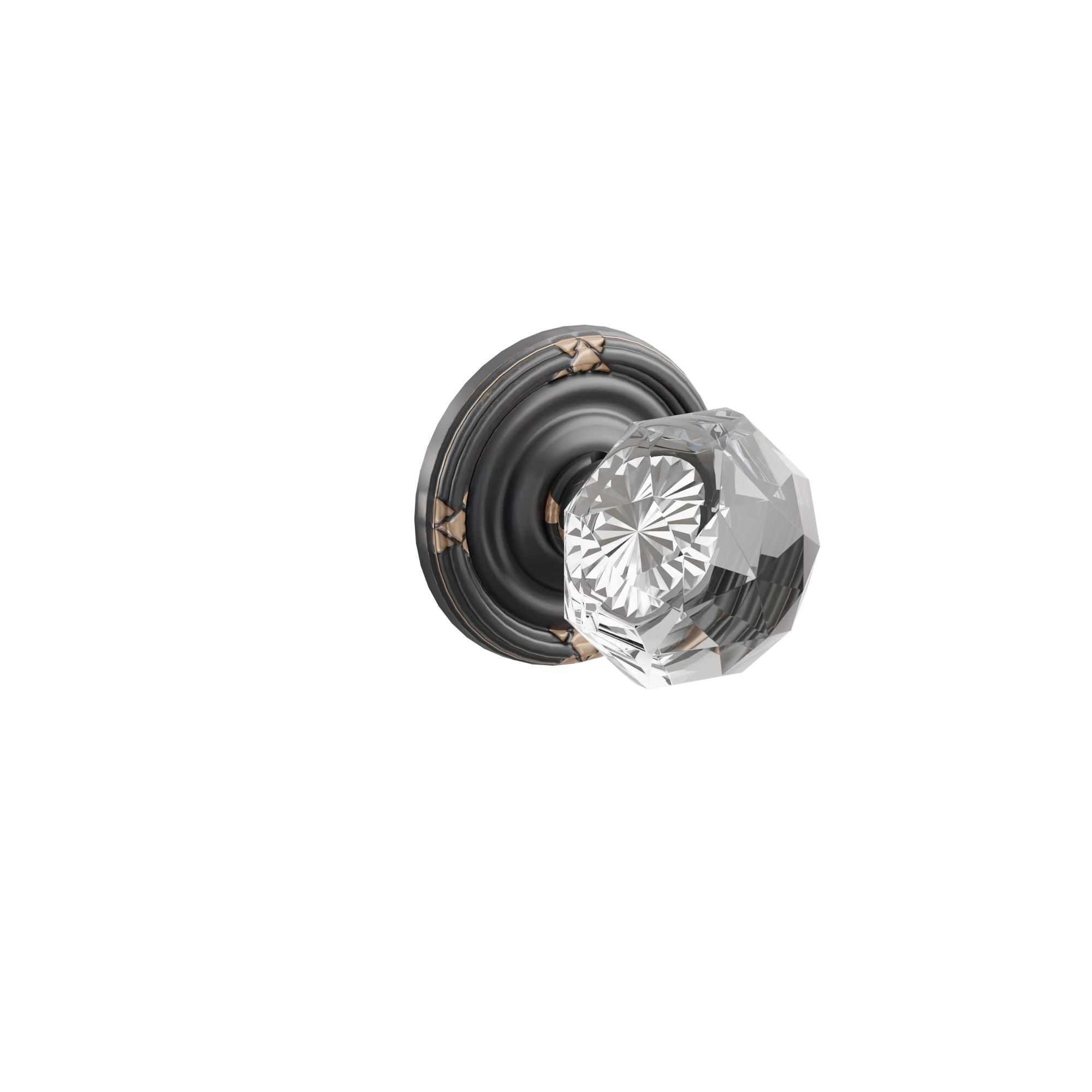 Emtek Concealed Fastener Diamond Glass Knob Set with Ribbon & Reed