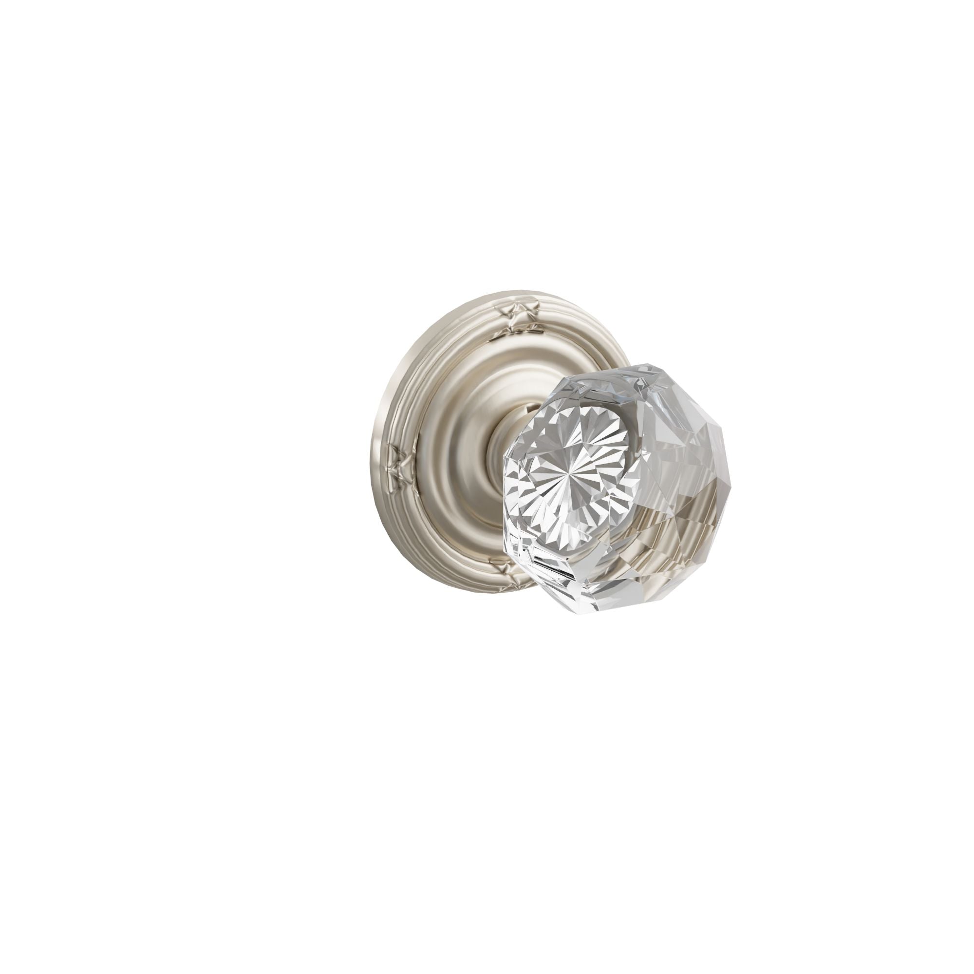 Emtek Concealed Fastener Diamond Glass Knob Set with Ribbon & Reed