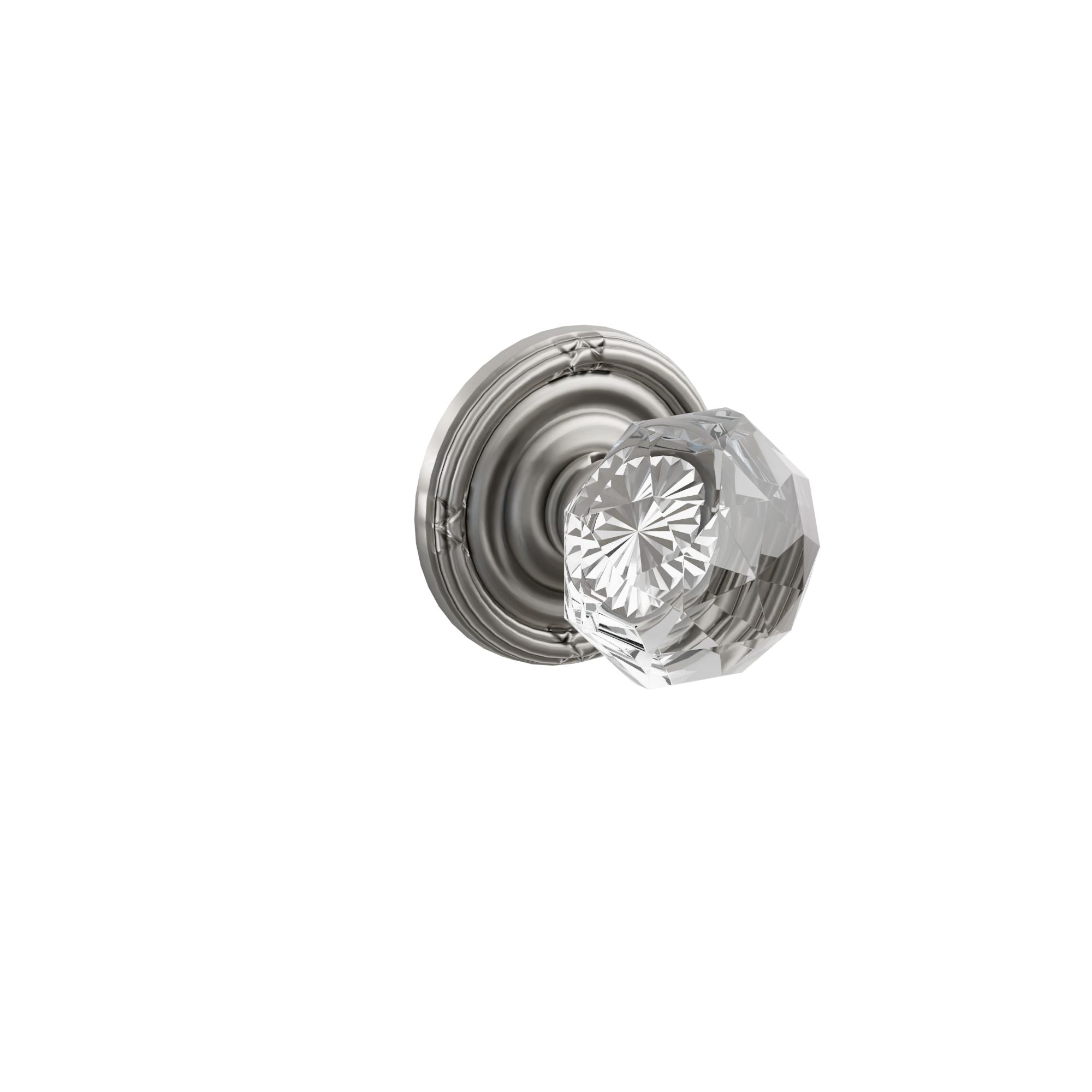 Emtek Concealed Fastener Diamond Glass Knob Set with Ribbon & Reed