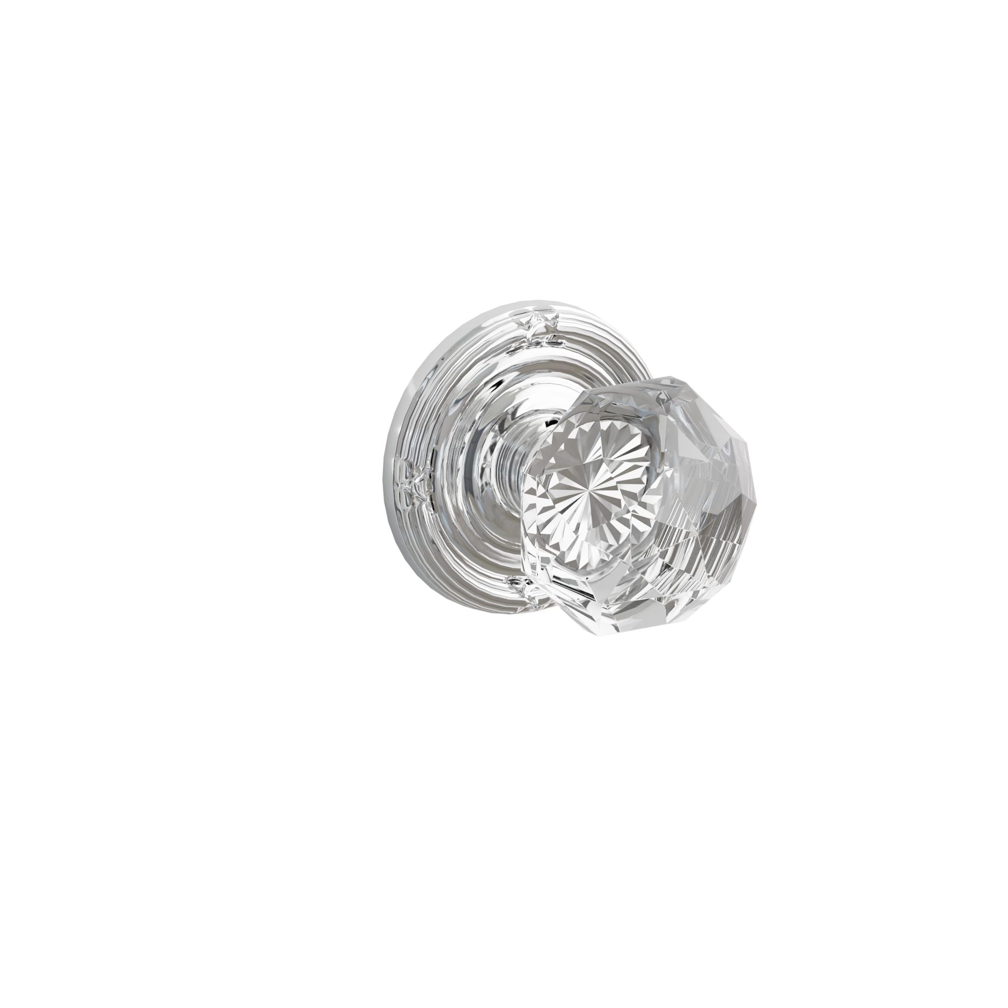 Emtek Concealed Fastener Diamond Glass Knob Set with Ribbon & Reed
