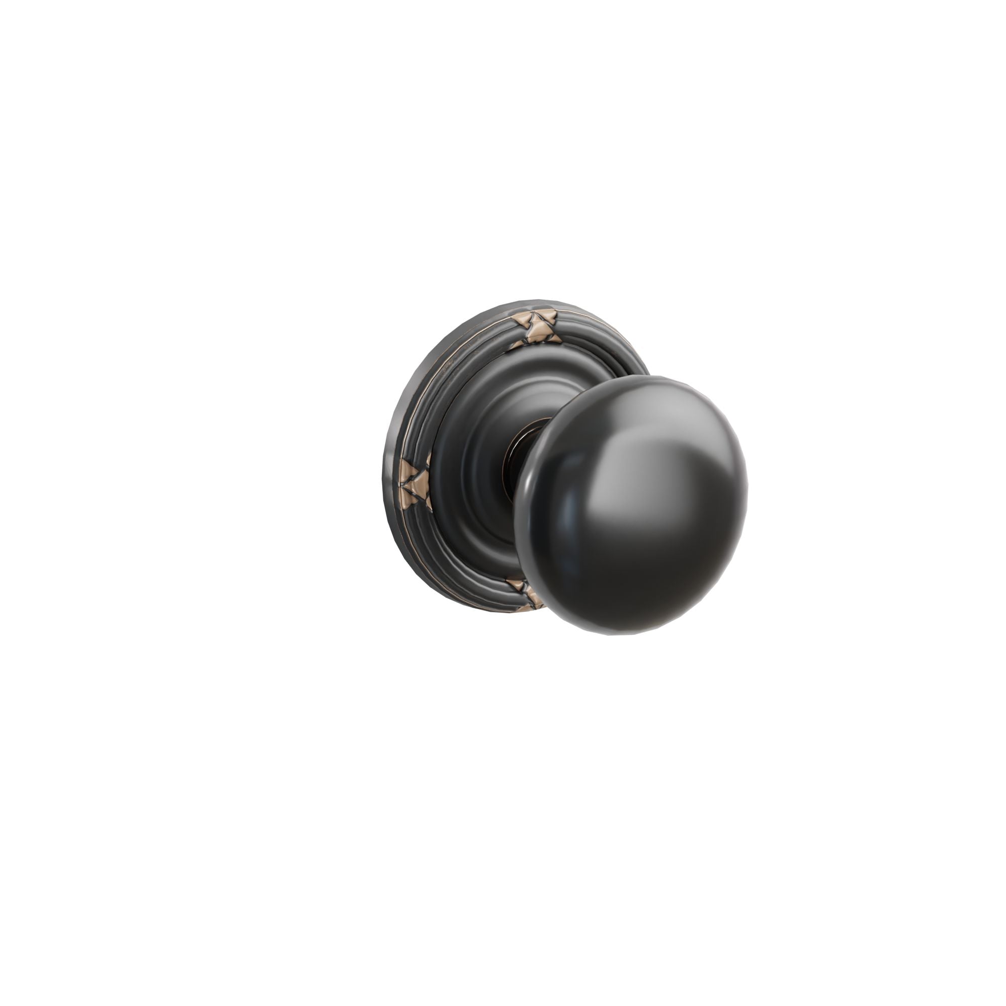 Emtek Concealed Fastener Ebony Porcelain Knob Set With Ribbon & Reed