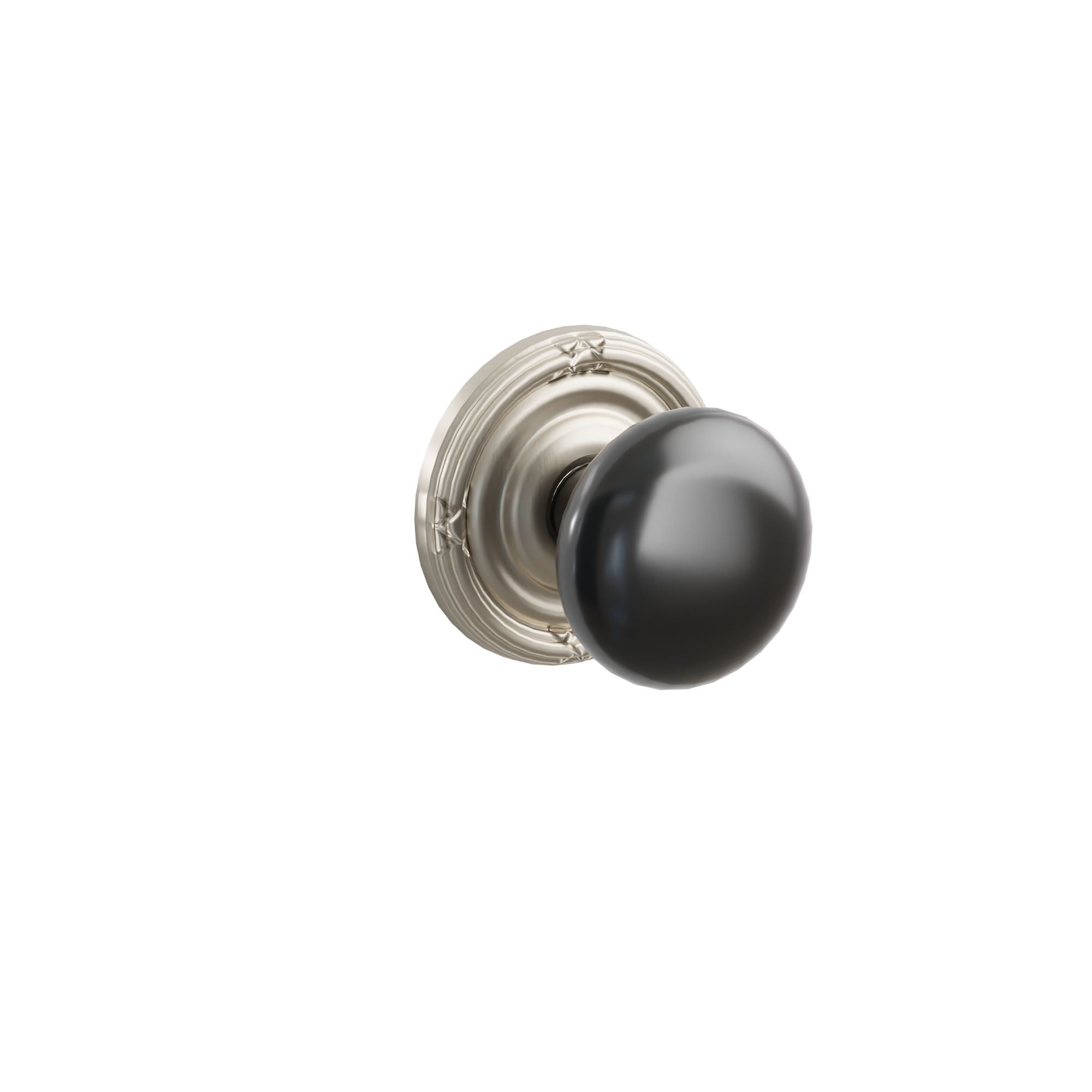 Emtek Concealed Fastener Ebony Porcelain Knob Set With Ribbon & Reed