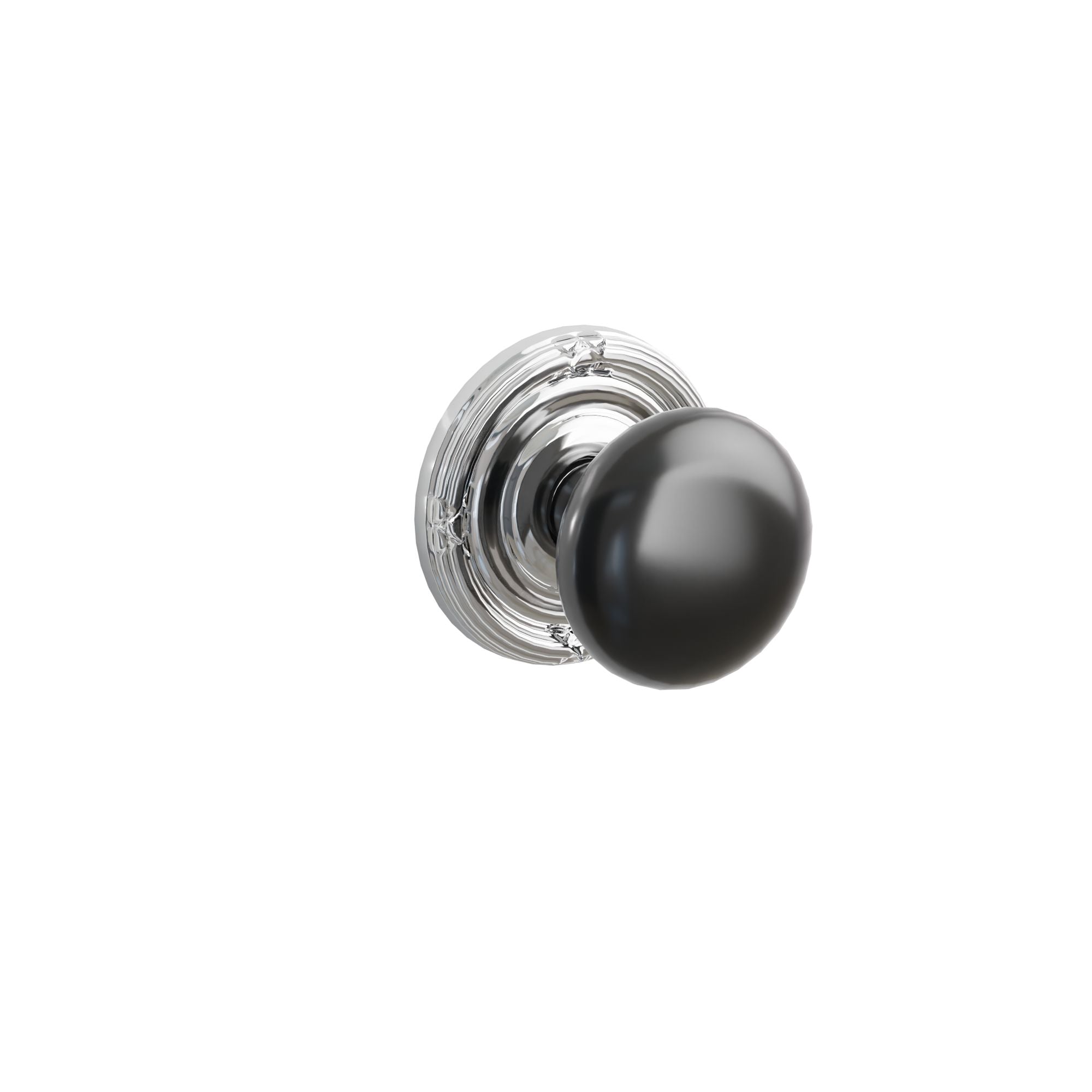 Emtek Concealed Fastener Ebony Porcelain Knob Set With Ribbon & Reed
