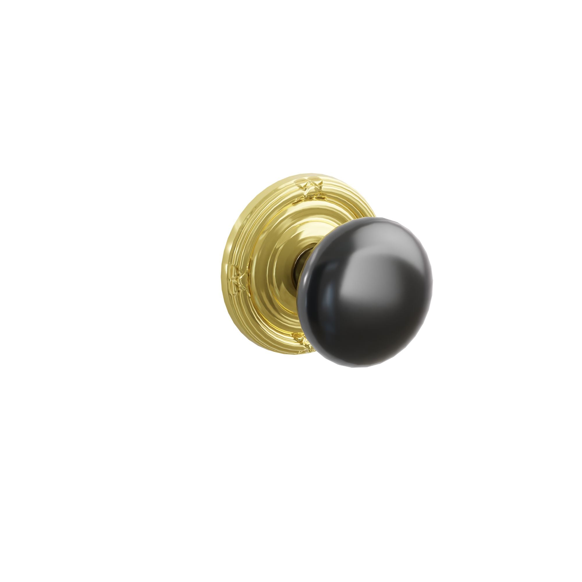 Emtek Ebony Porcelain Knob Set with Ribbon & Reed