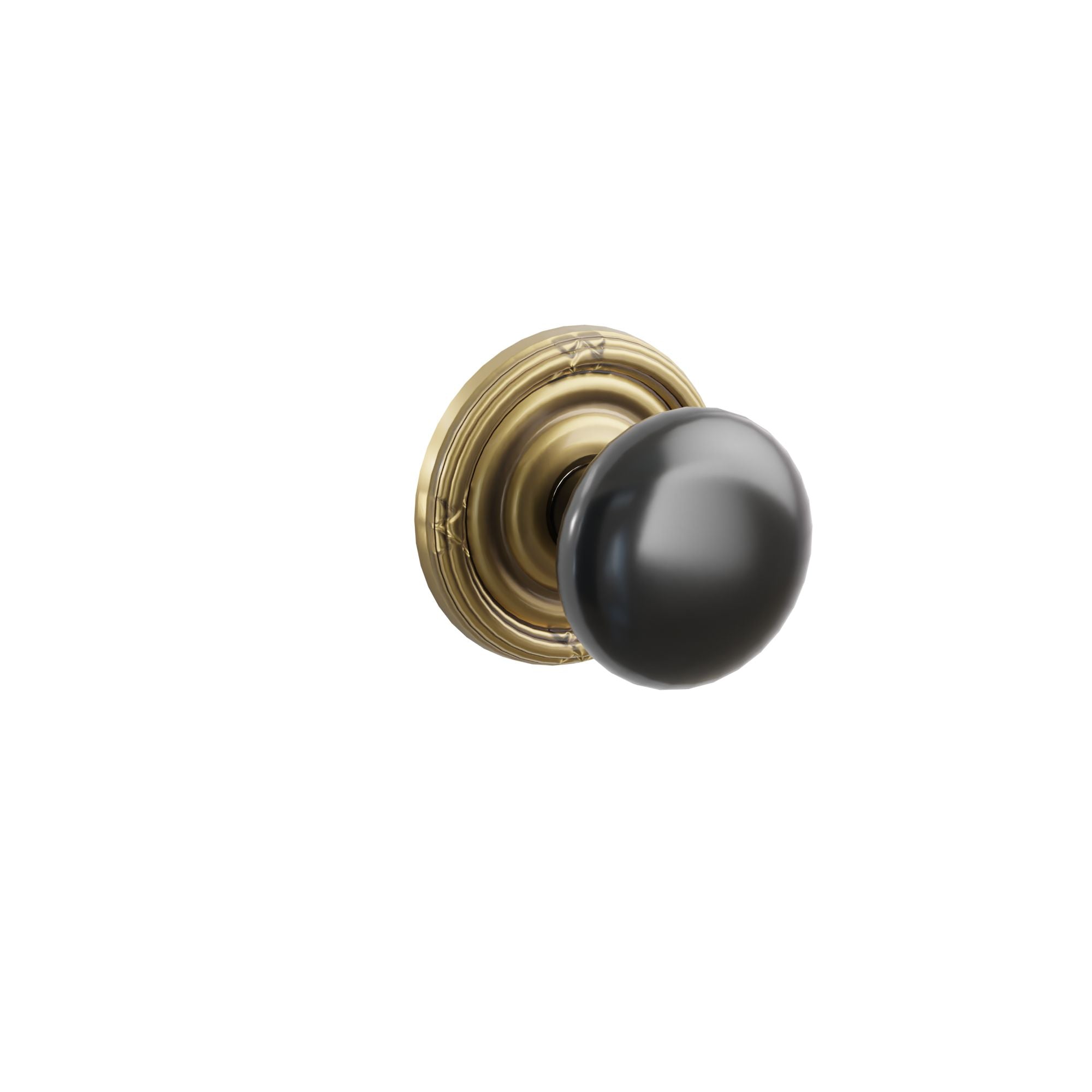 Emtek Concealed Fastener Ebony Porcelain Knob Set With Ribbon & Reed