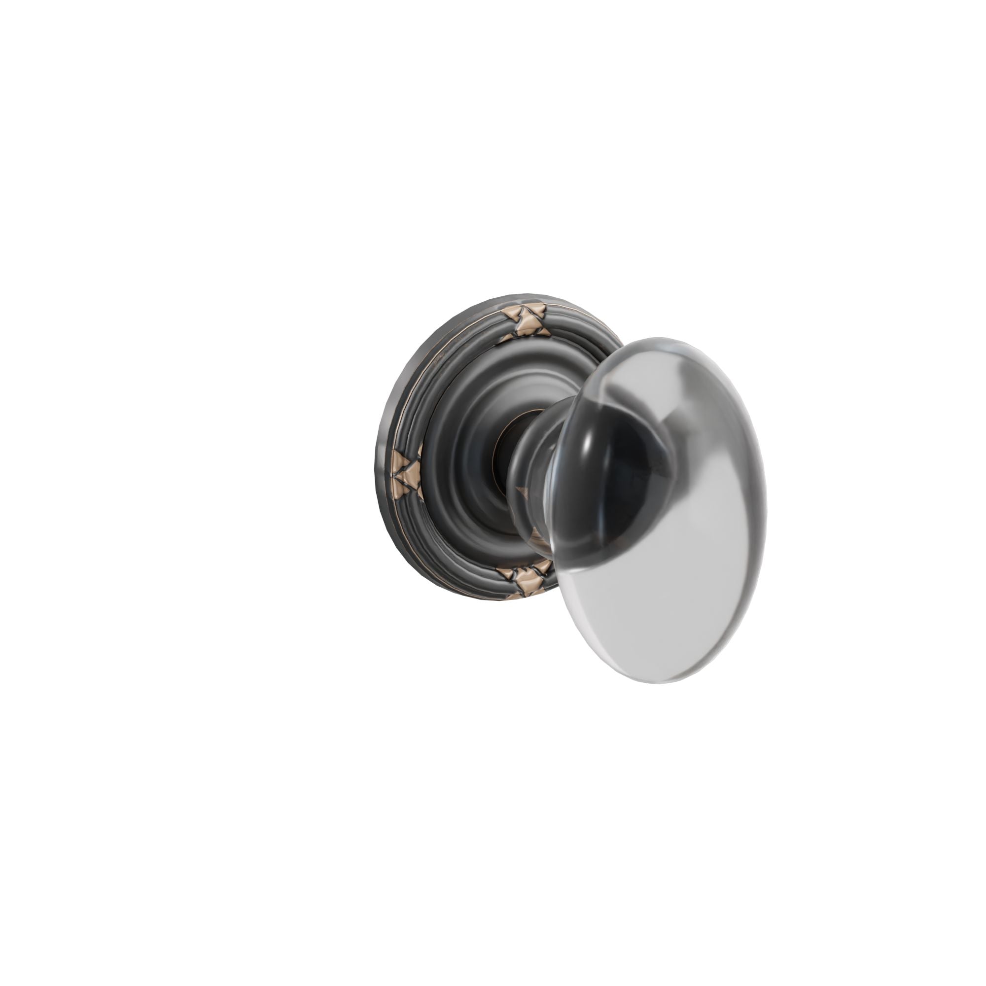 Emtek Concealed Fastener Hampton Glass Knob Set with Ribbon & Reed