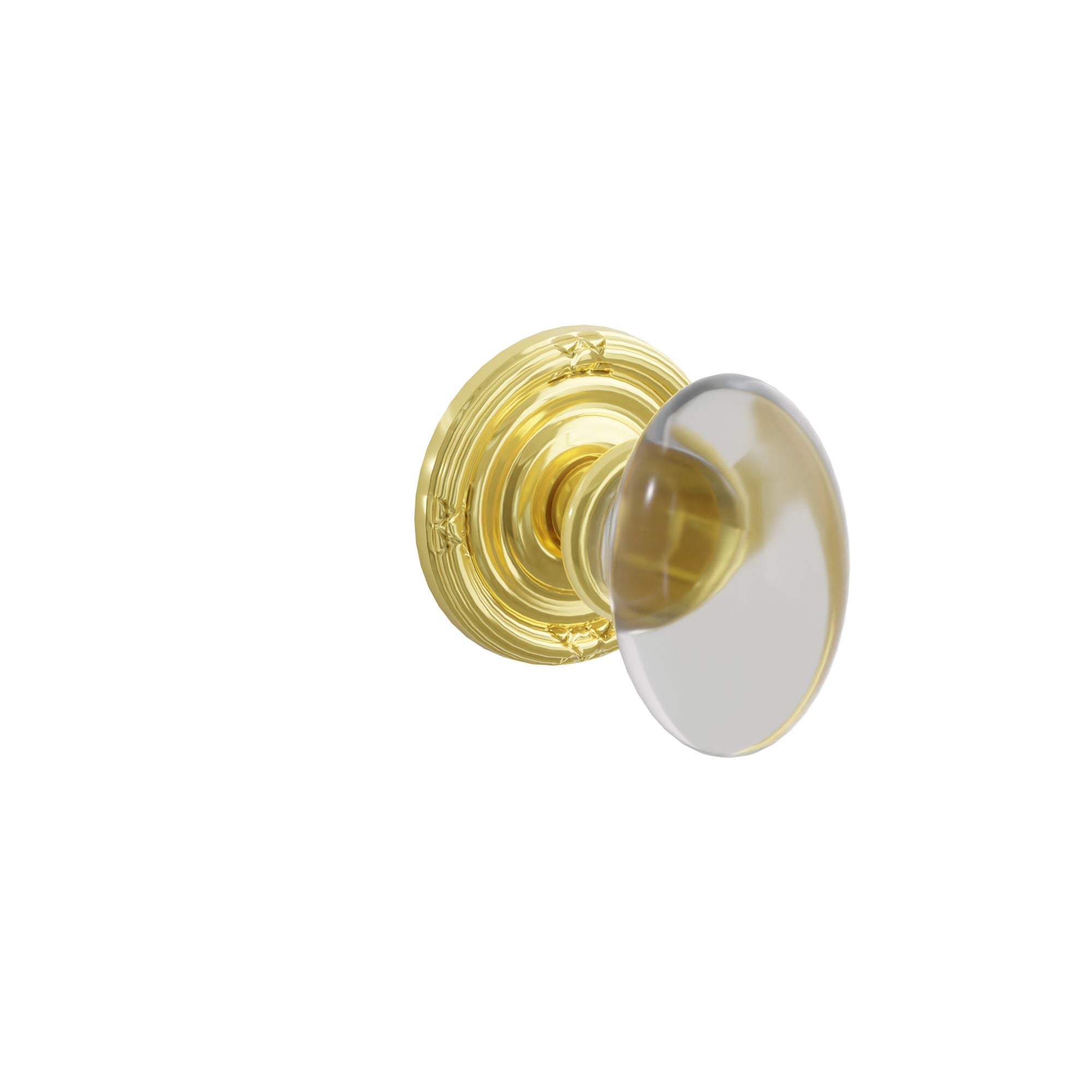 Emtek Concealed Fastener Hampton Glass Knob Set with Ribbon & Reed