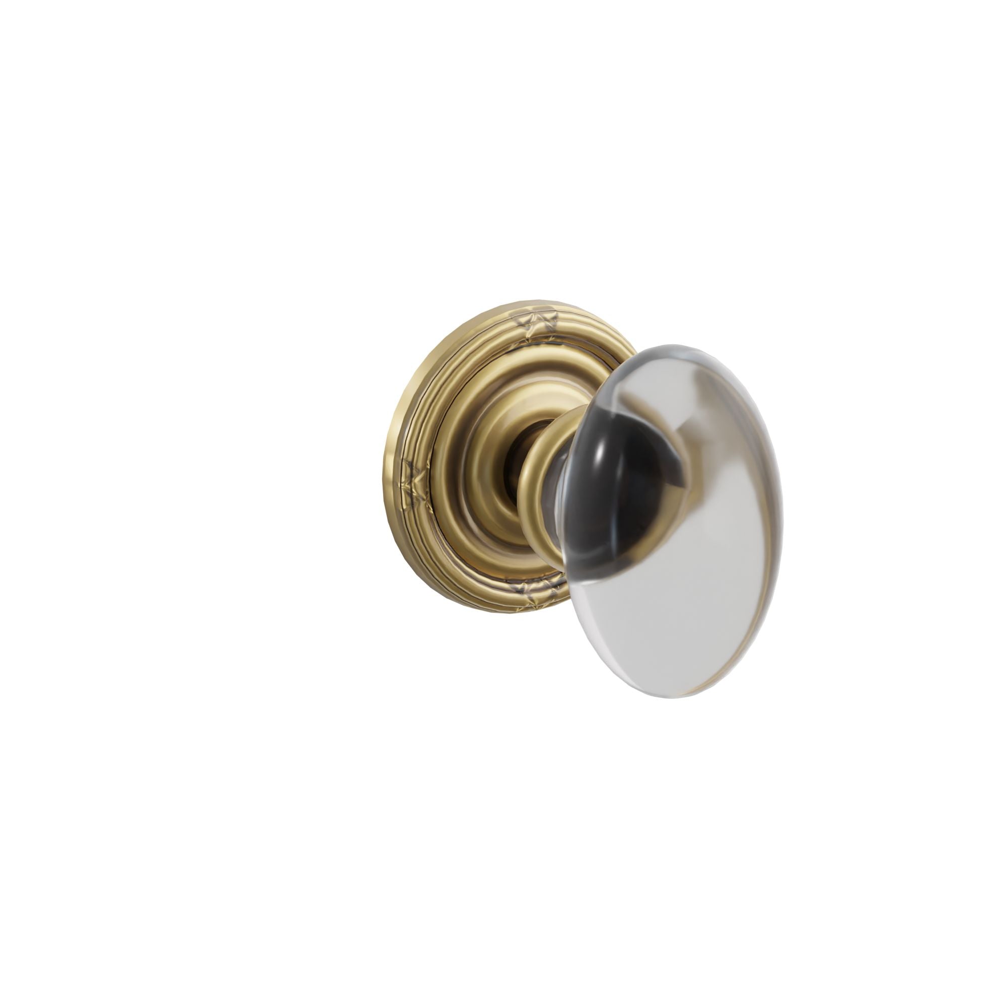 Emtek Concealed Fastener Hampton Glass Knob Set with Ribbon & Reed