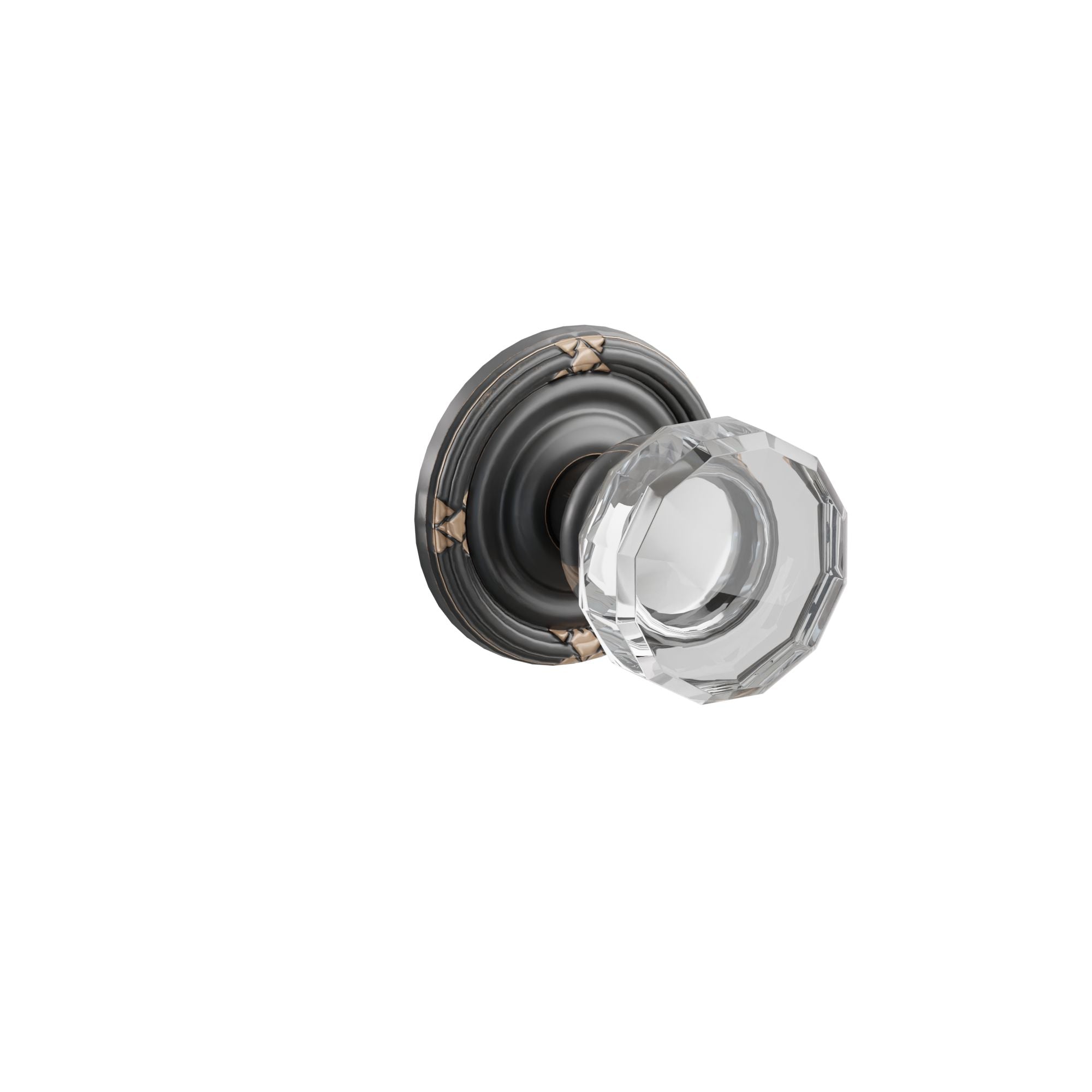 Emtek Concealed Fastener Lowell Glass Knob Set With Ribbon & Reed