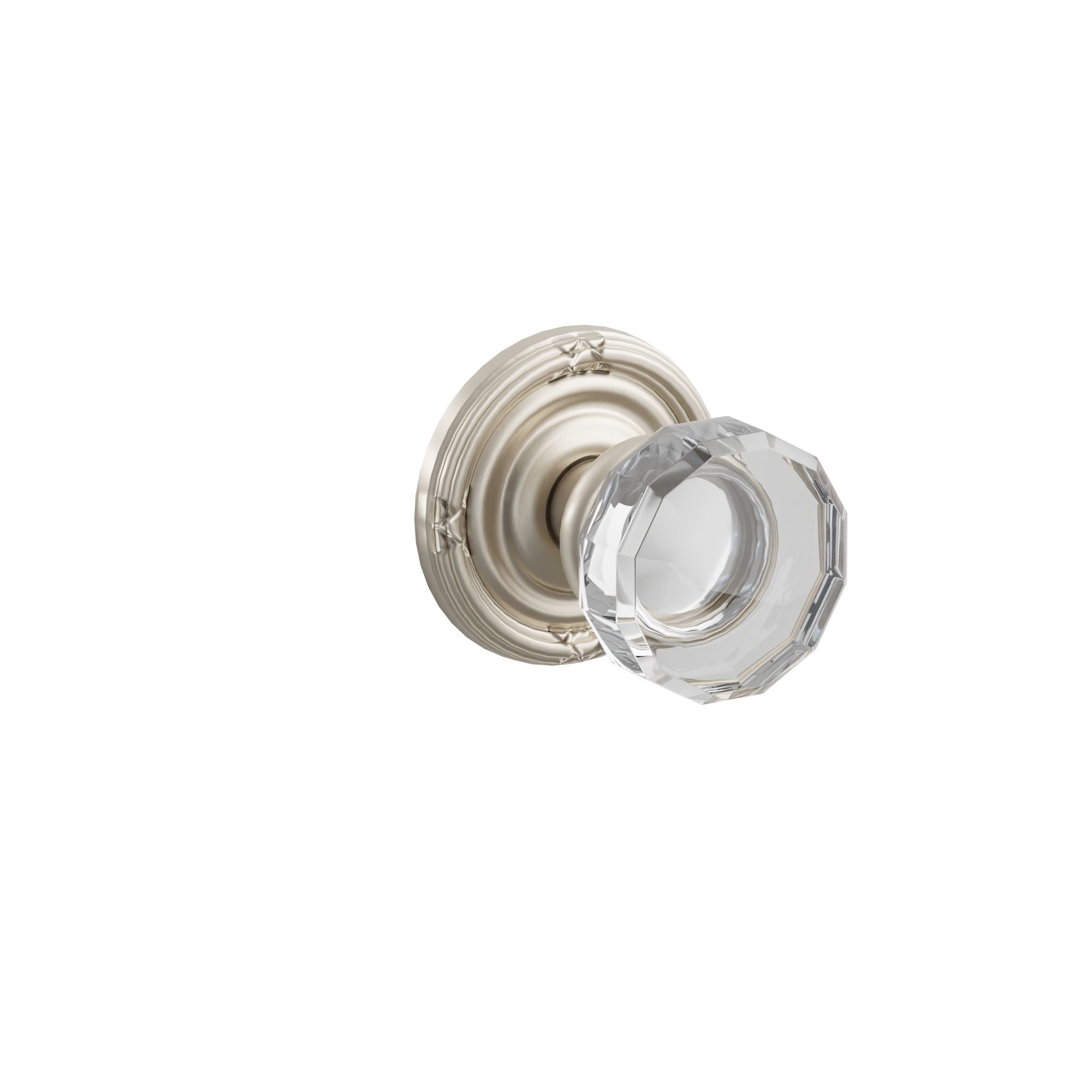 Emtek Concealed Fastener Lowell Glass Knob Set With Ribbon & Reed