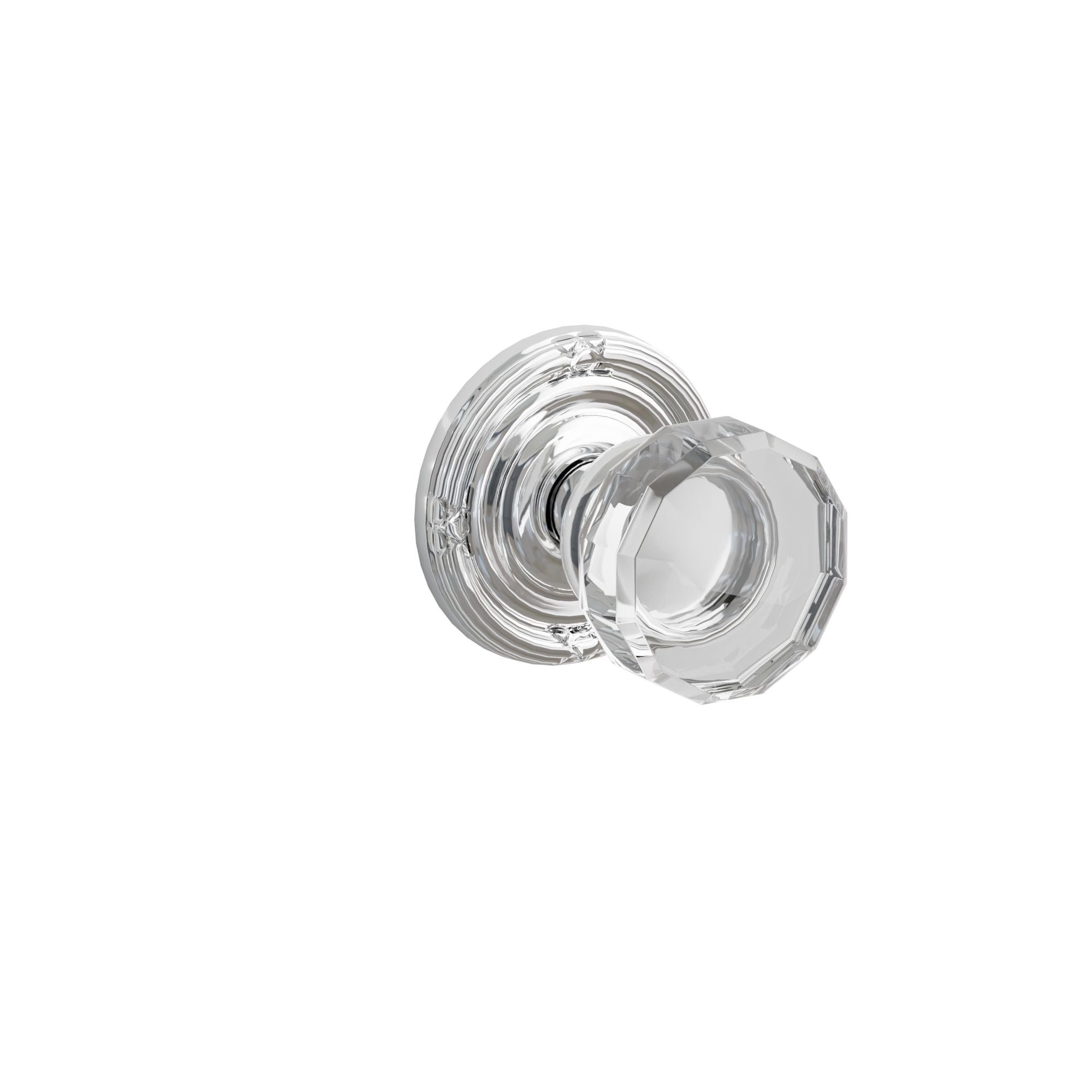 Emtek Concealed Fastener Lowell Glass Knob Set With Ribbon & Reed