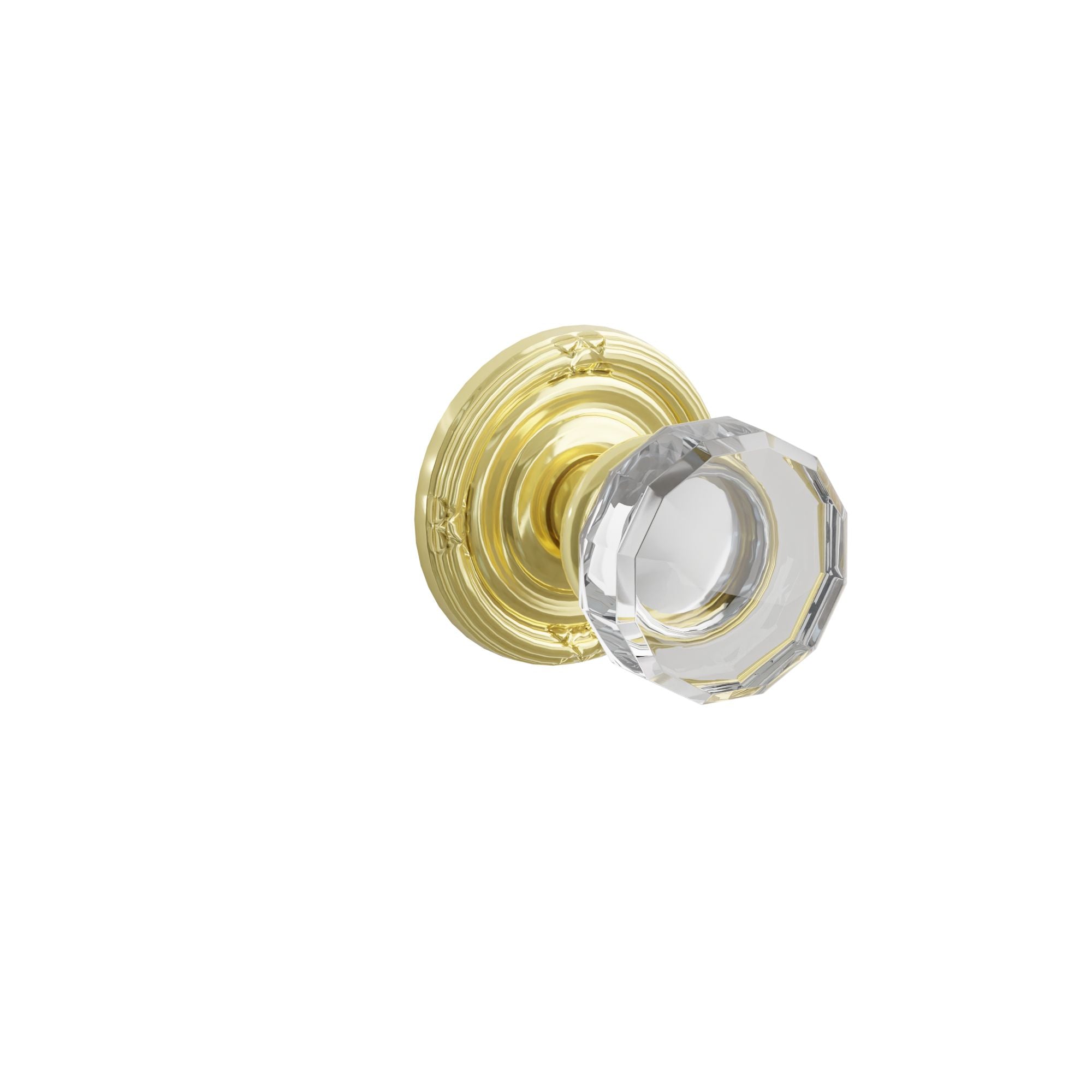 Emtek Concealed Fastener Lowell Glass Knob Set With Ribbon & Reed