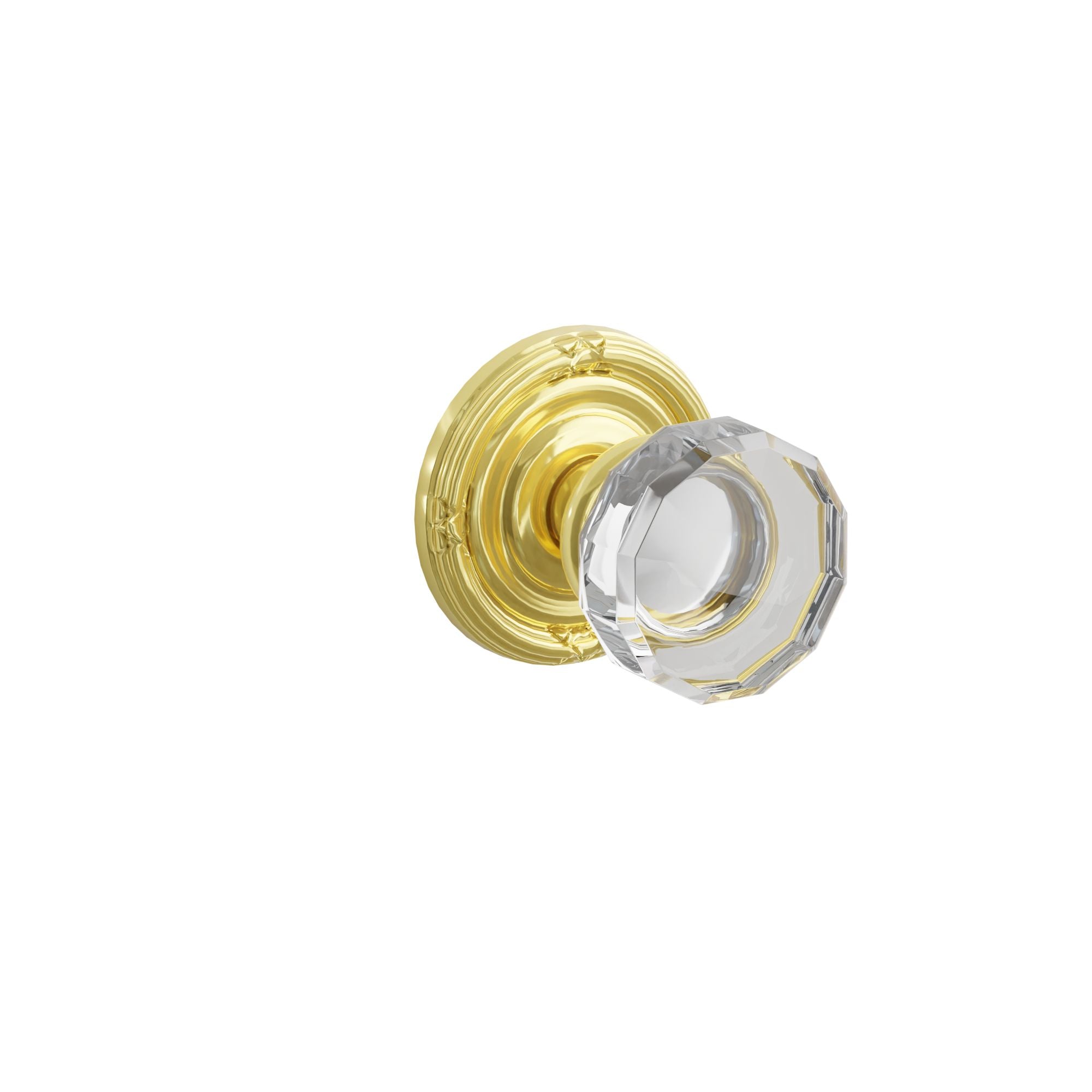 Emtek Concealed Fastener Lowell Glass Knob Set With Ribbon & Reed