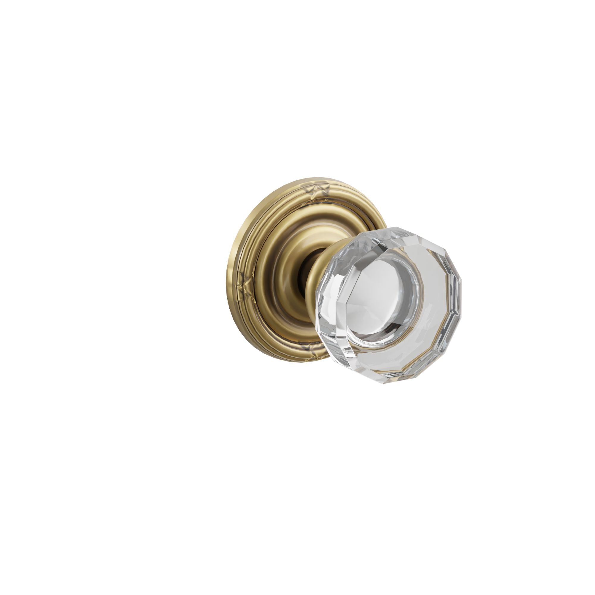 Emtek Concealed Fastener Lowell Glass Knob Set With Ribbon & Reed