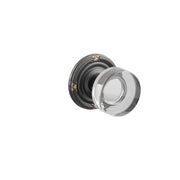 Emtek Modern Disc Glass Knob Set with Ribbon & Reed