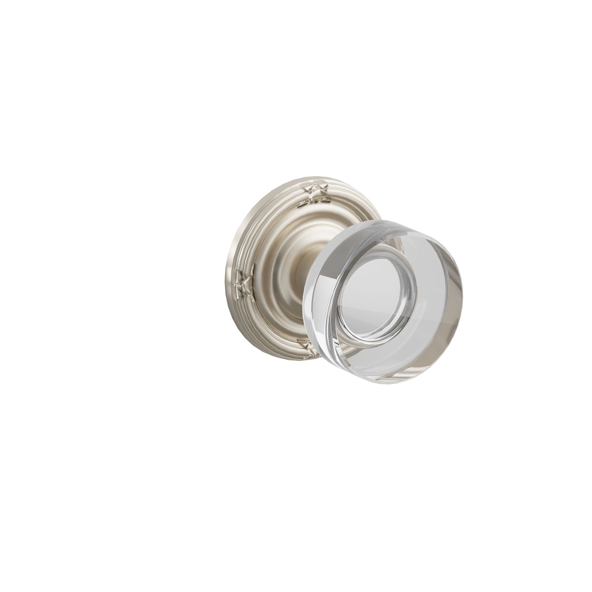 Emtek Concealed Fastener Modern Disc Glass Knob Set With Ribbon & Reed